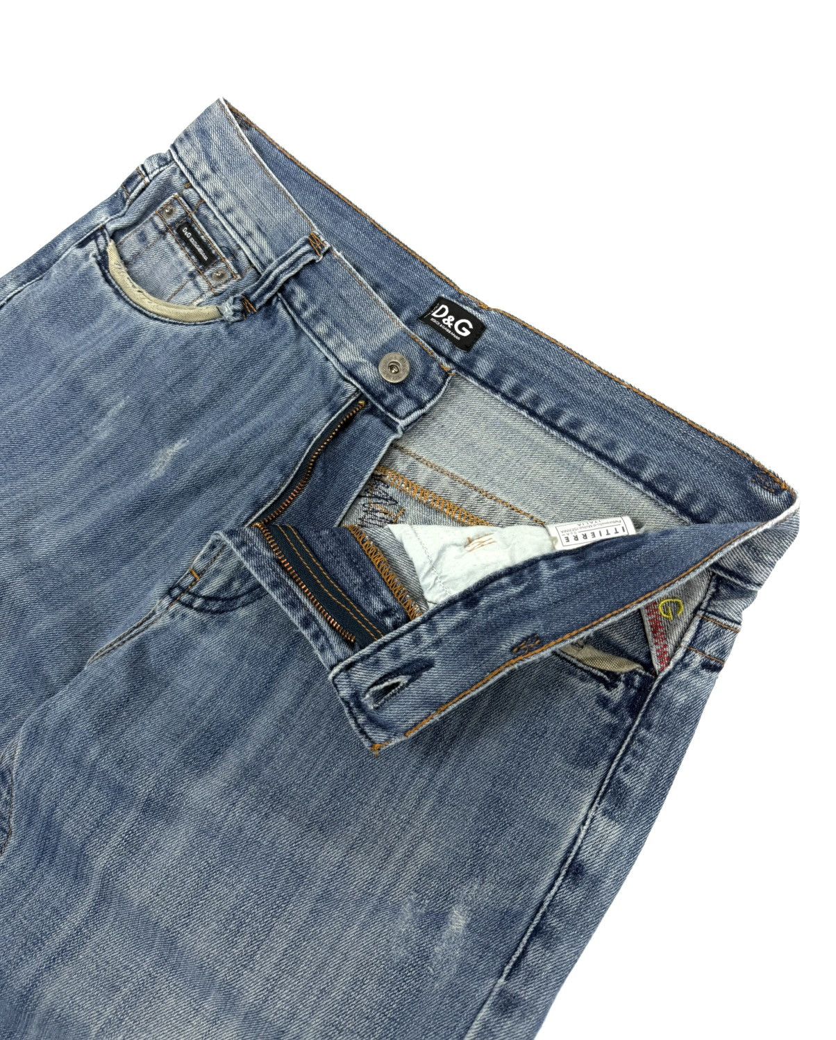 Dolce & Gabbana 00s Dolce & Gabbana Vintage Distressed Logo Jeans Blue Italy Size 34" / US 12 / IT 48 - 9 Thumbnail