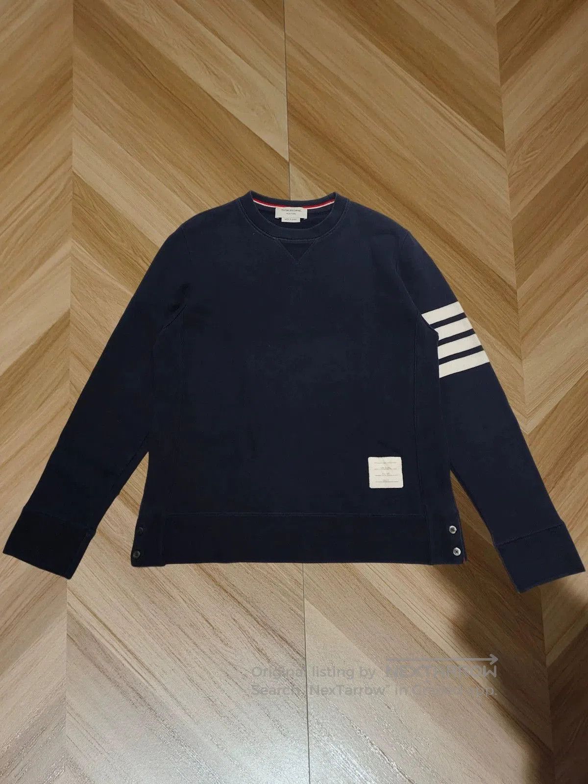 Thom Browne thom browne navy sweatshirt with stripes. Size US M / EU 48-50 / 2 - 1 Thumbnail