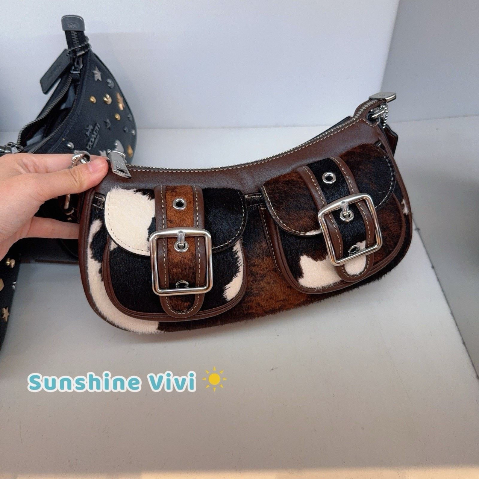 Coach NWT Coach Ashton Bag Cow CCC83 cow printed haircalf Sv/Cow Size ONE SIZE - 2 Thumbnail