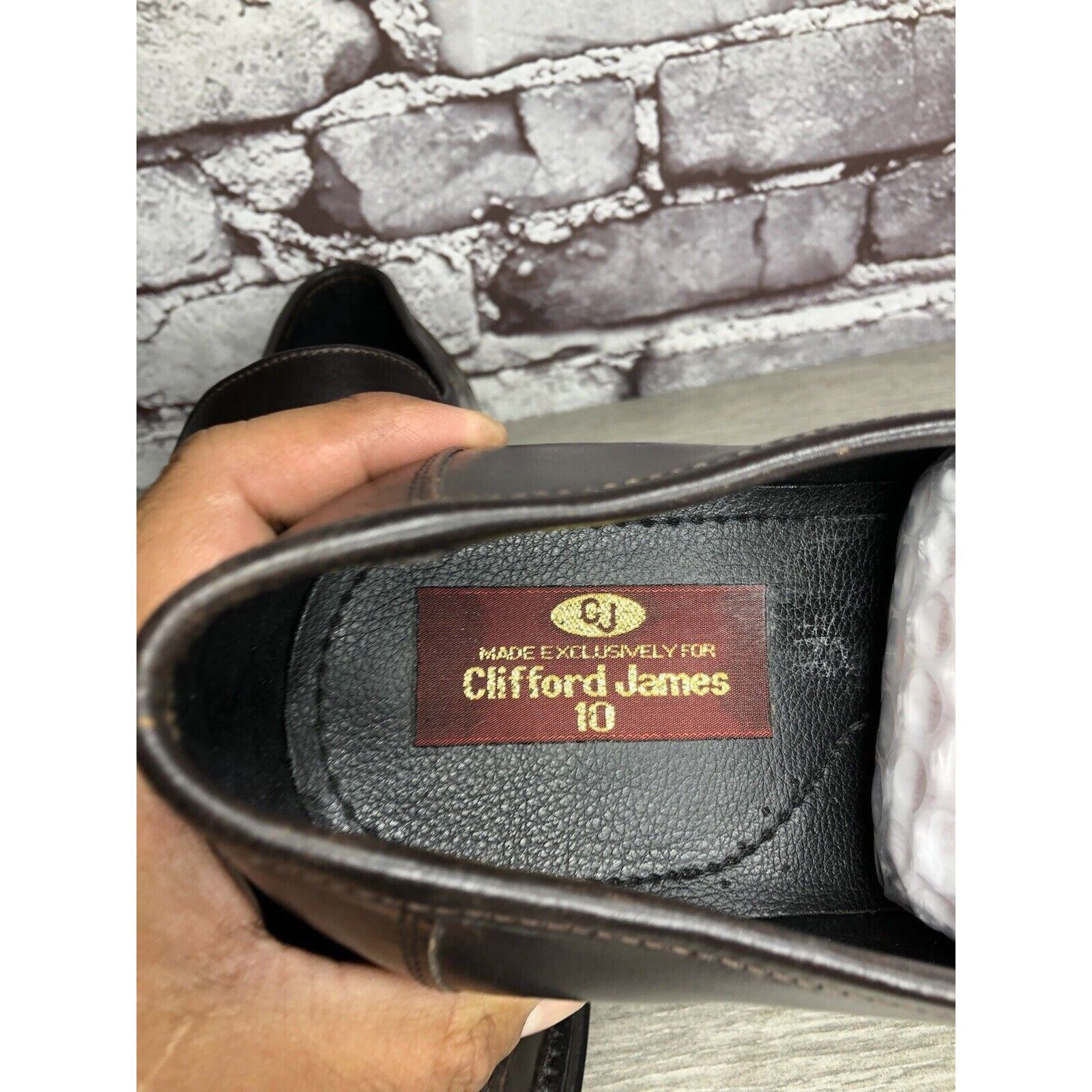 Other Clifford James Brown Leather Slip On Dress Loafers Shoes Men Size US 10 / EU 43 - 15 Thumbnail