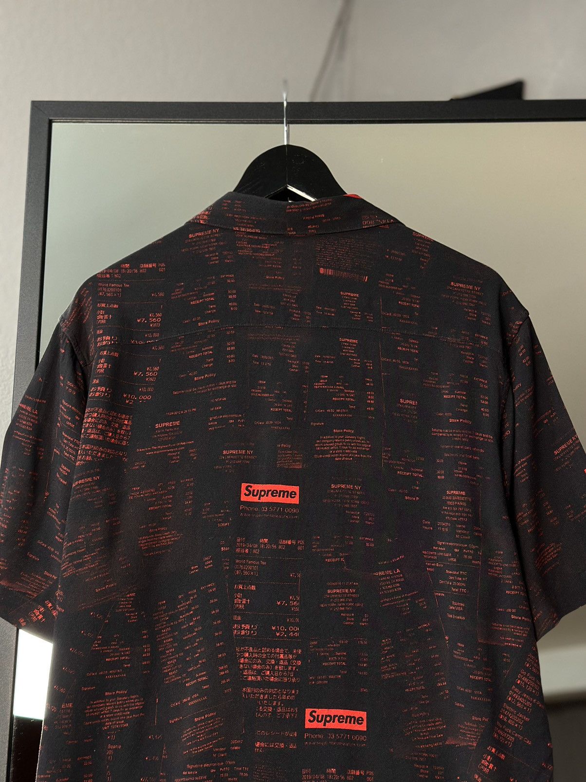 Supreme Vintage Supreme Receipts Rayon Shirt Black Men FW20 VISCOSE Size US M / EU 48-50 / 2 - 12 Thumbnail