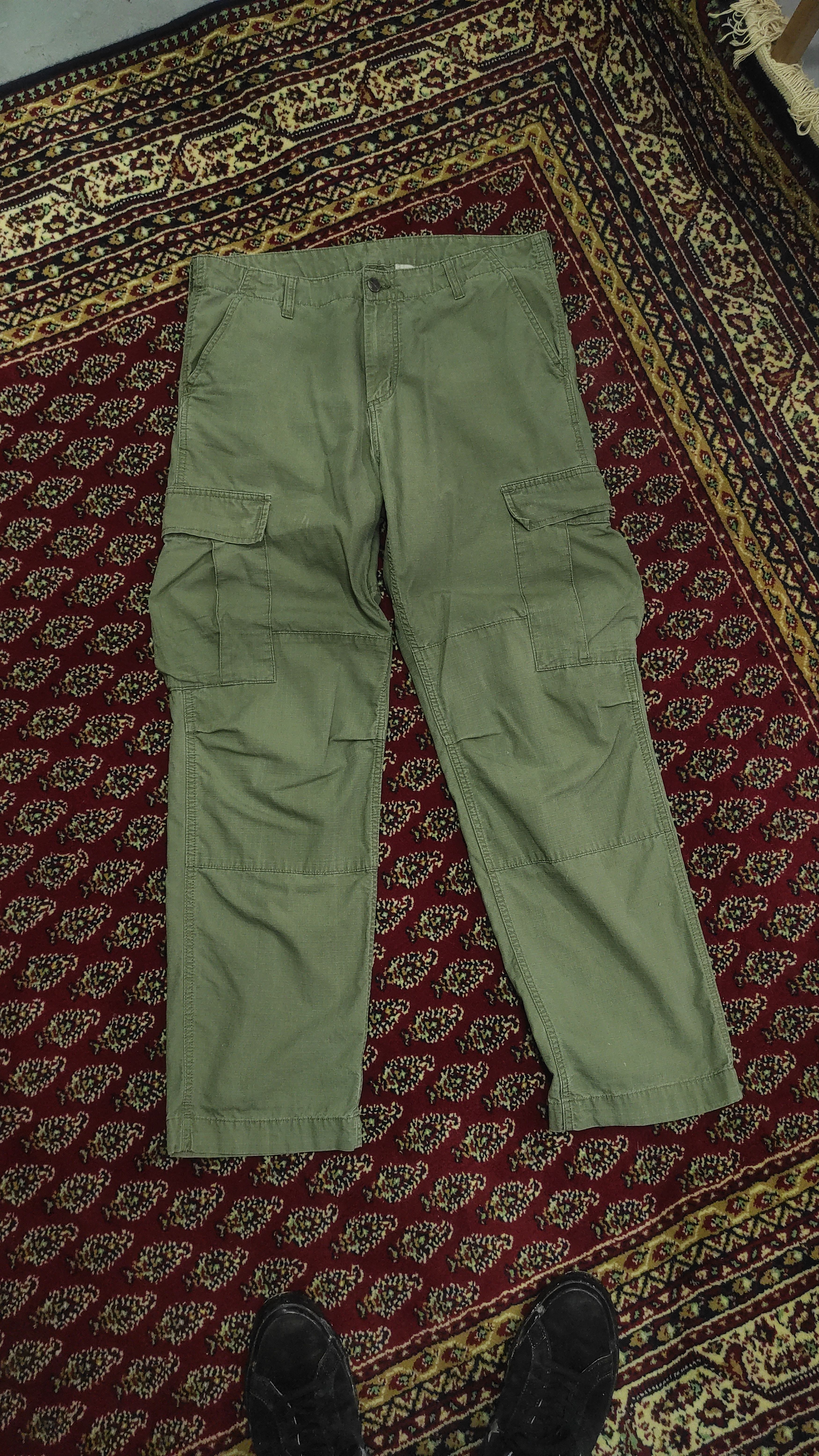 Carhartt Wip × Vintage Carhartt WIP Regular Cargo Olive Green Pants Size US 34 / EU 50 - 3 Thumbnail