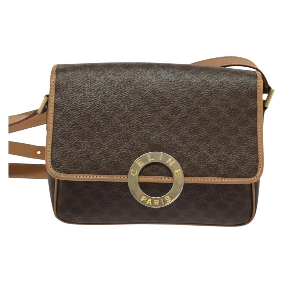 Celine CELINE Macadam Canvas Circle Shoulder Bag Pvc Leather Brown Size ONE SIZE - 2 Thumbnail