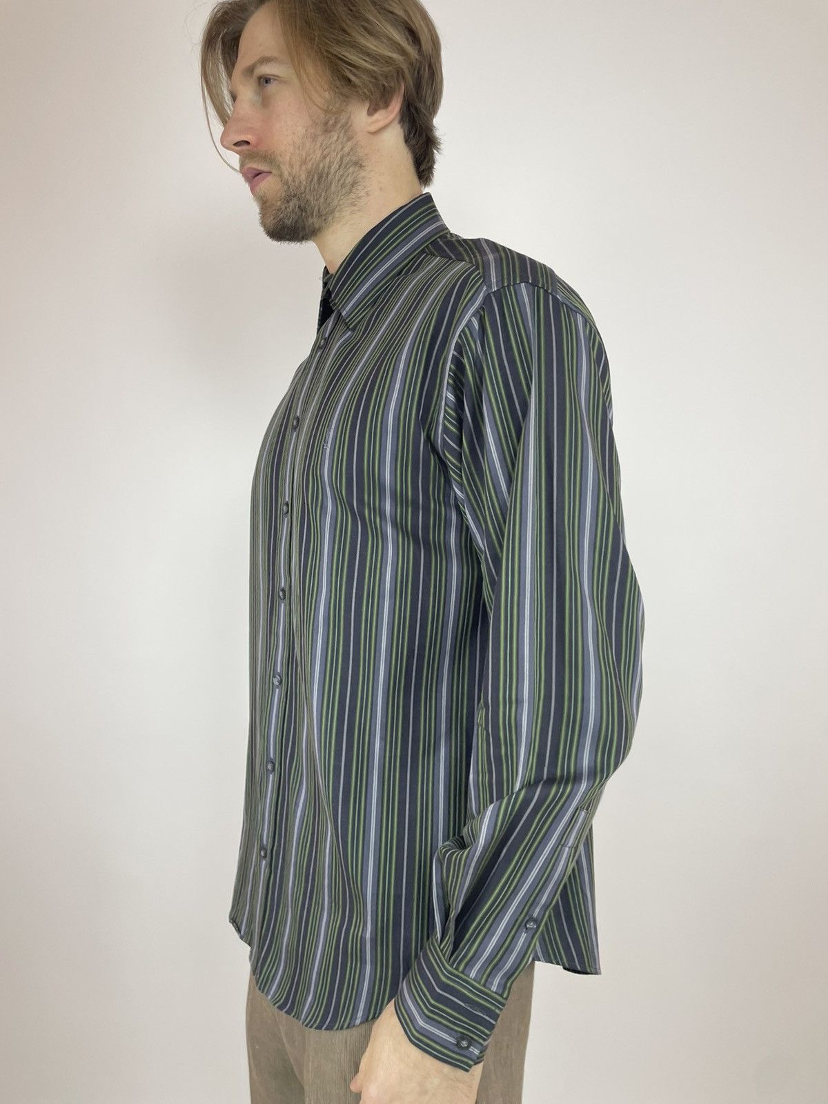 Other Vintage Yves Saint Lauren Striped Shirt Long sleeve Mens Size US M / EU 48-50 / 2 - 4 Thumbnail