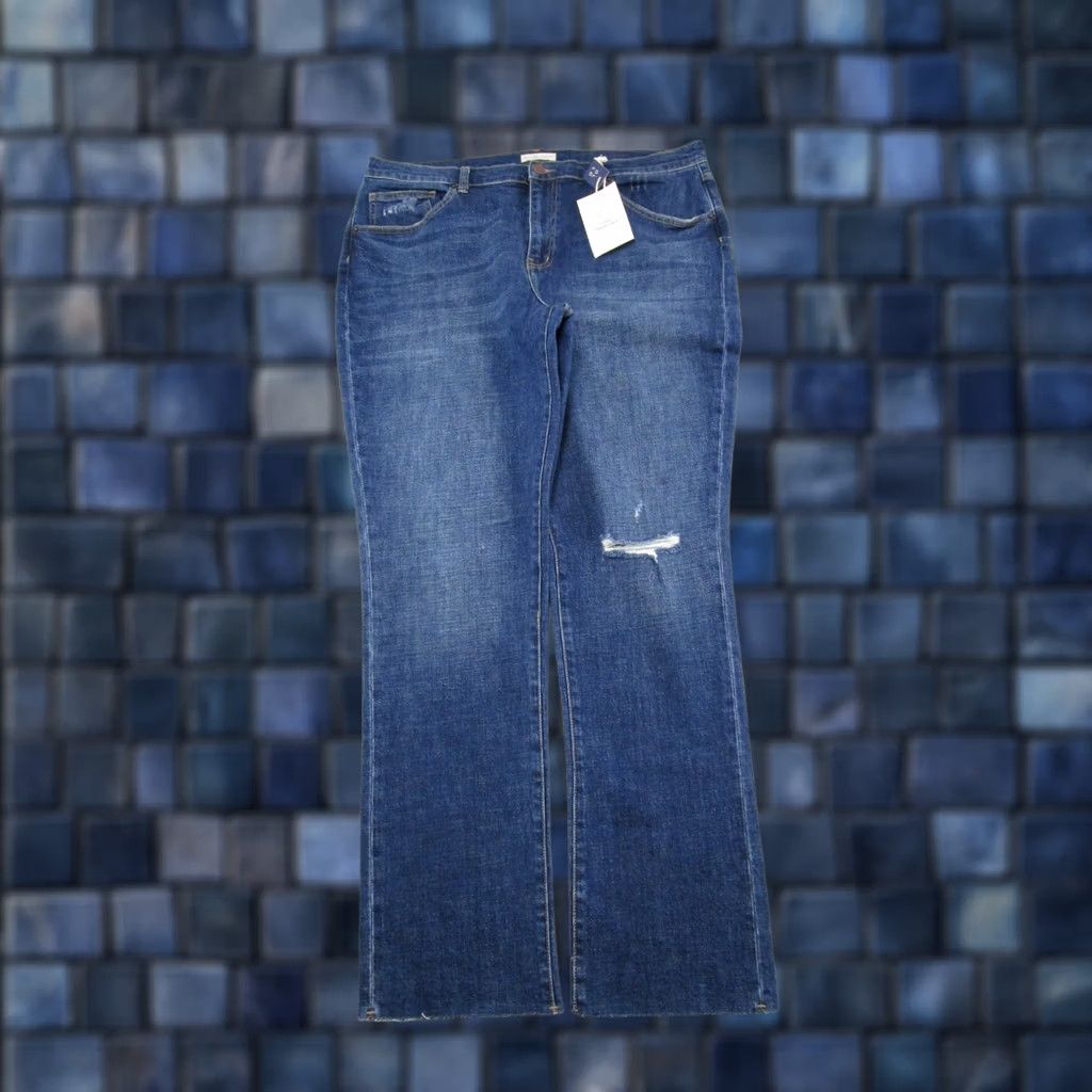 Olive Oliver Jeans Womens 34 Blue Crosby Relaxed Taper Stretch Frayed Casual Denim 5-Pocket Style Mens Women Boys Girls Size 24" / US 00 / IT 34 - 1 Thumbnail