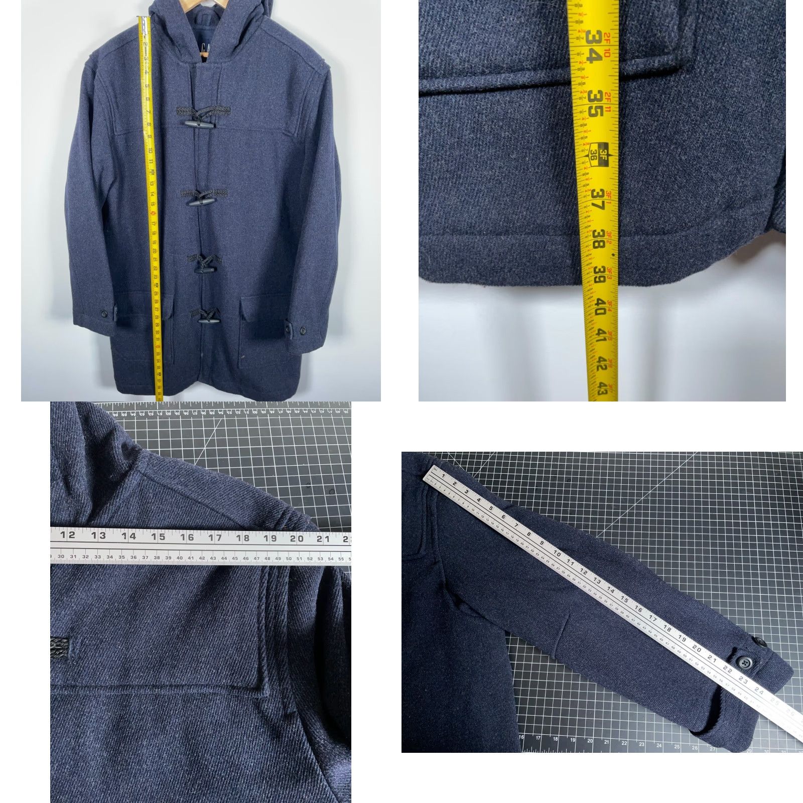 Gap GAP Wool Duffle Coat Men’s XL Dark Blue Heavyweight Overcoat Size US XL / EU 56 / 4 - 8 Thumbnail