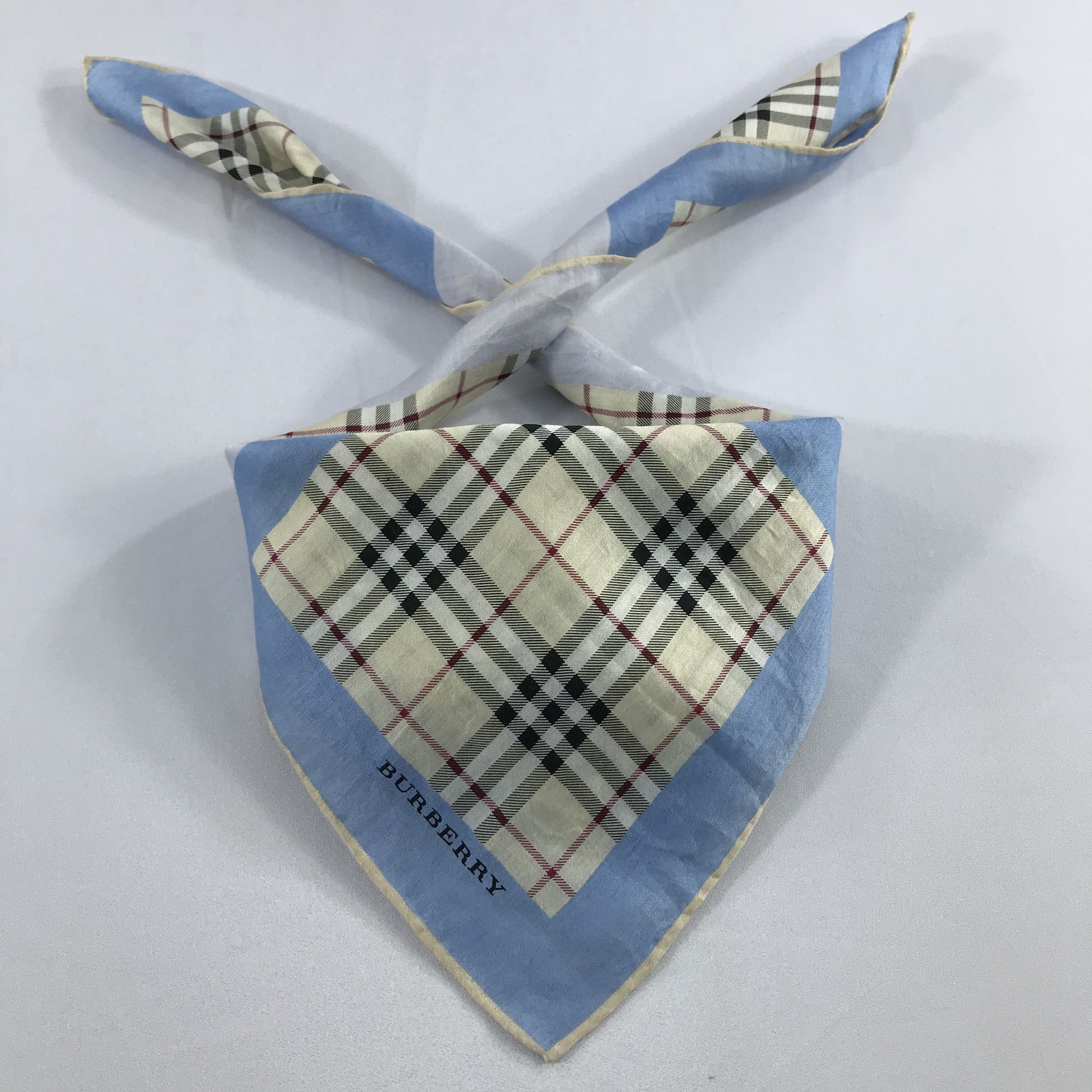Burberry × Vintage Burberry Bandana / Handkerchief / Neckerchief - S2259 Size ONE SIZE - 3 Thumbnail