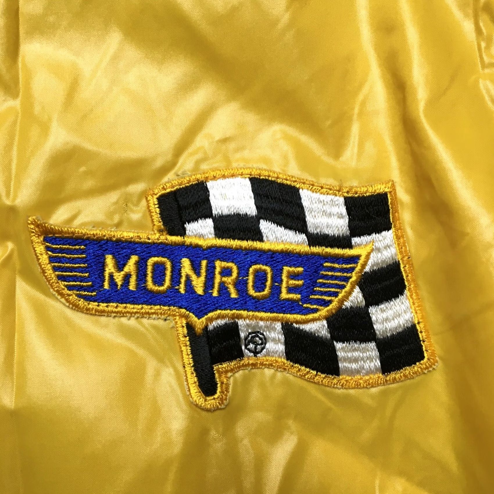 Vintage Vintage Swingster Monroe Racing Jacket Mens L Yellow 60s Windbreaker Flag Nylon Zip Full Zip Lightweight Pockets 80s Cars Retro Mens Size US L / EU 52-54 / 3 - 6 Thumbnail