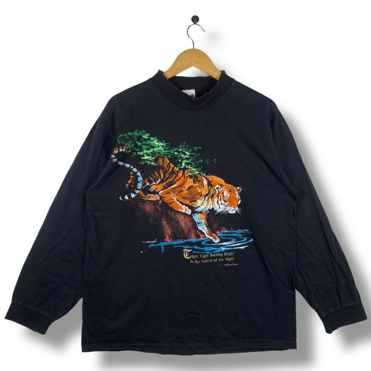 Vintage Vintage 90's TIGER National Wildlife Graphic Tee Shirt Size US XL / EU 56 / 4 - 1 Thumbnail