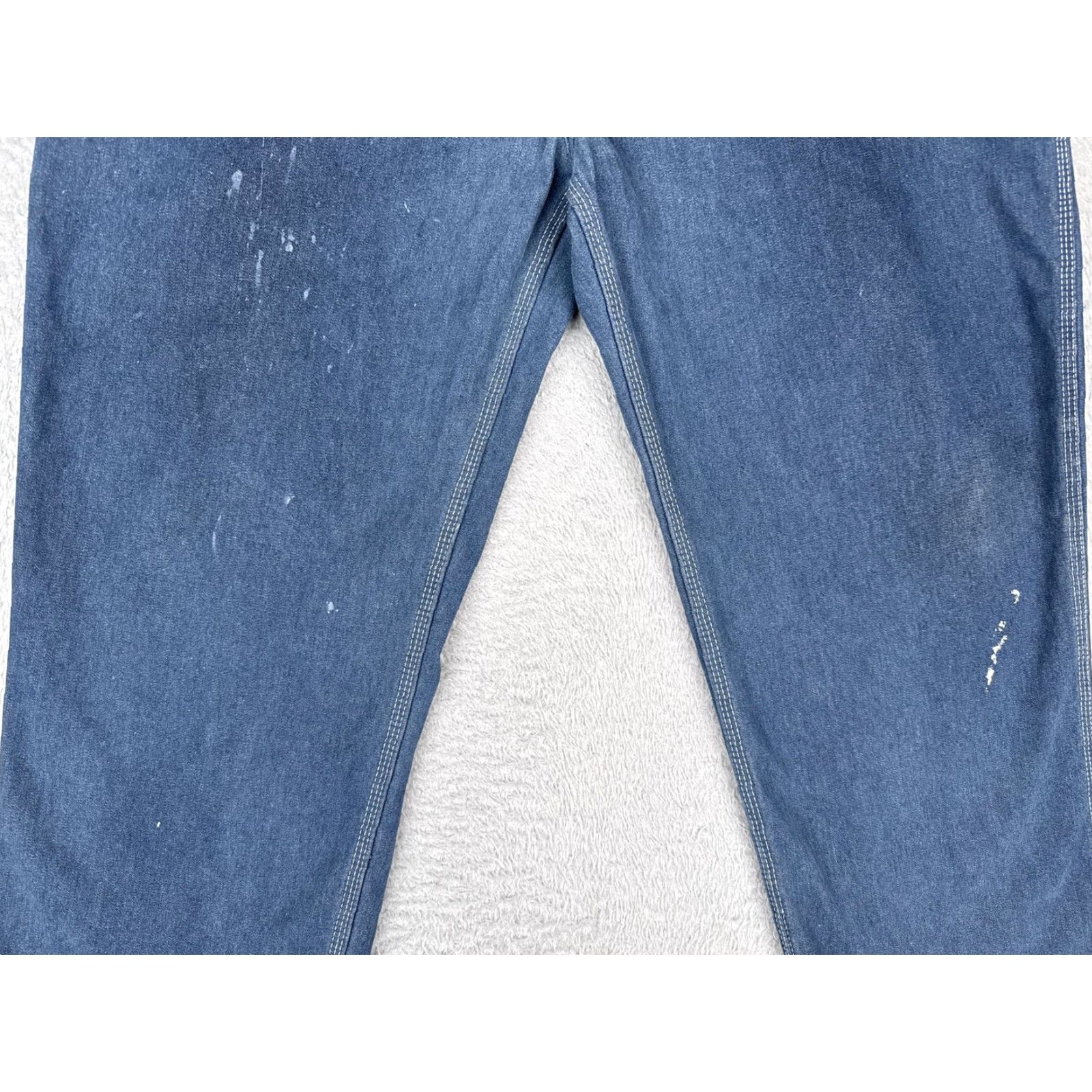 Denime VINTAGE Roebucks Jeans Men 46x30 Carpenter Denim Workwear Hammer Loop 5-Pocket Straight Blue USA Size US 30 / EU 46 - 3 Thumbnail