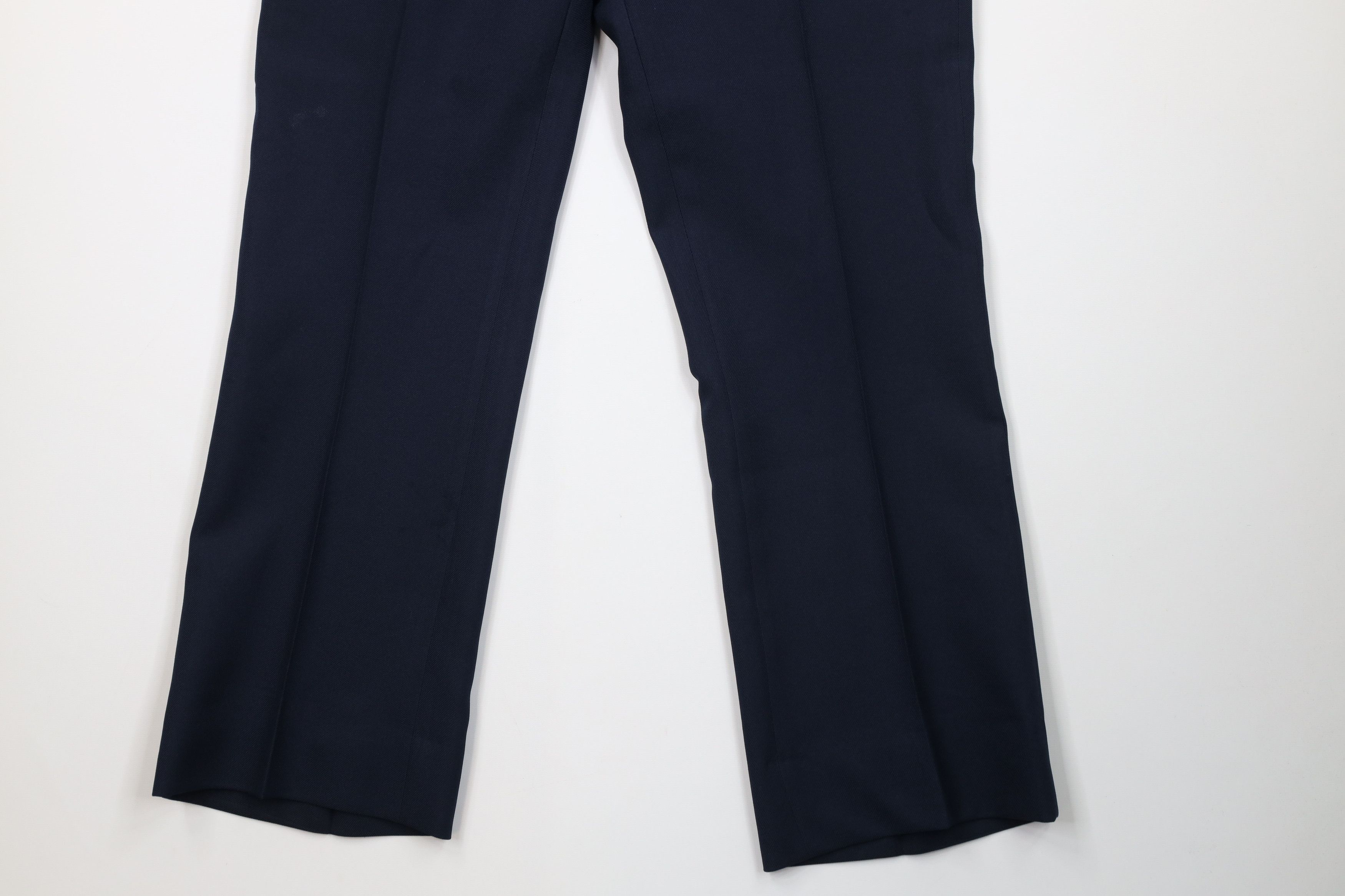 Vintage Vintage 70s Streetwear Wide Leg Chino Pants Navy Blue USA Size US 32 / EU 48 - 4 Thumbnail