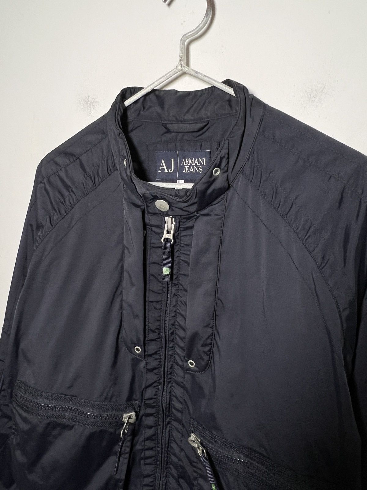 armani y2k multi pocket tech bomber jacket
