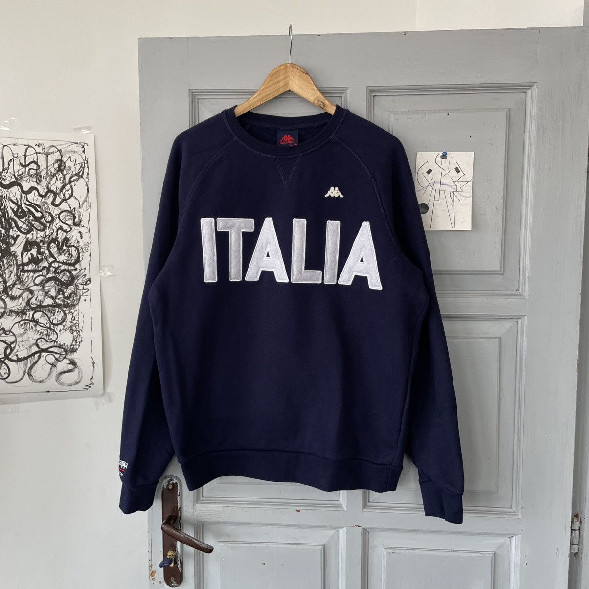 Kappa × Vintage Kappa Italy Big Logo Cheef Keef Style Dirty Sweatshirt Size US XL / EU 56 / 4 - 3 Thumbnail