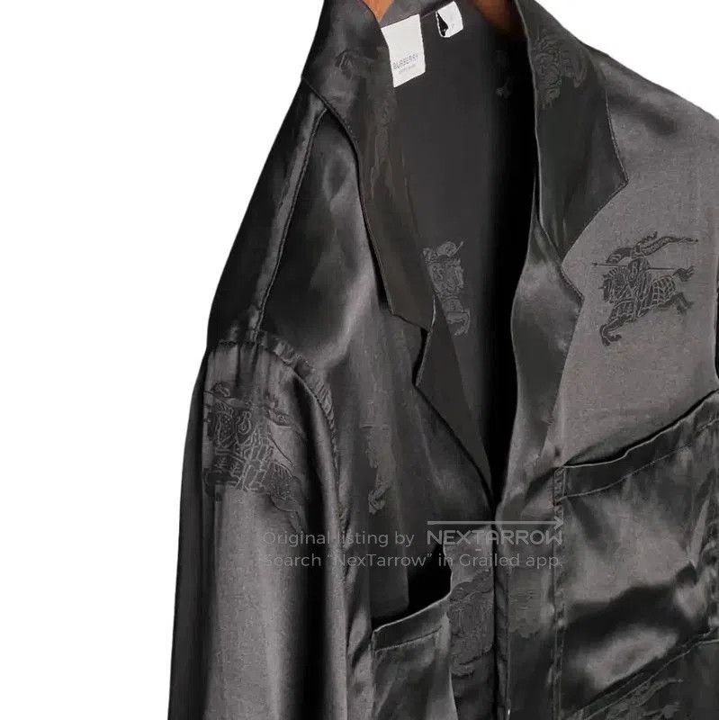 Burberry Burberry Men's Black Silk Short Sleeve Shirt. Size US XXL / EU 58 / 5 - 5 Thumbnail