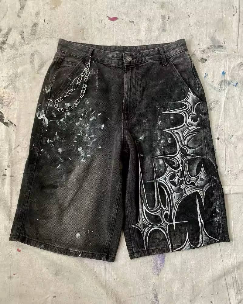 Japanese Brand × Vintage denim shorts with a design Size US 36 / EU 52 - 1 Thumbnail