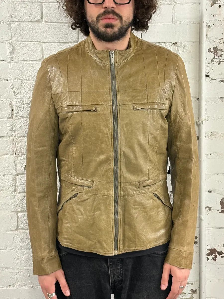 Rick Owens AW2004 Rick Owens Cargo Pocket Khaki Leather Jacket Size US M / EU 48-50 / 2 - 3 Thumbnail