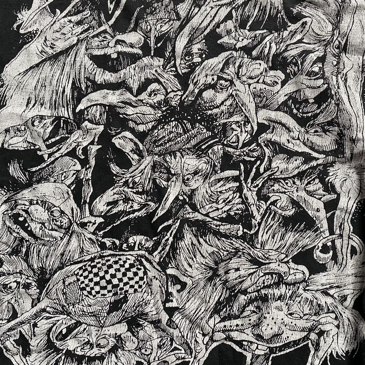 Vintage VERY RARE MUSHROOMS CREEPY FACES 90s VISUAL TRIP T SHIRT Size US L / EU 52-54 / 3 - 4 Thumbnail