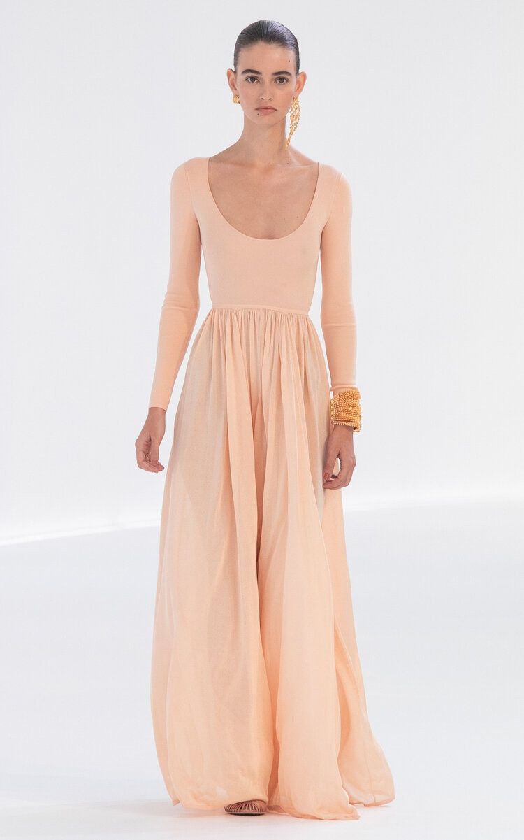 Zimmermann oc11z0525 Natura Pleated Maxi Dress in Light Pink Size S / US 4 / IT 40 - 3 Thumbnail