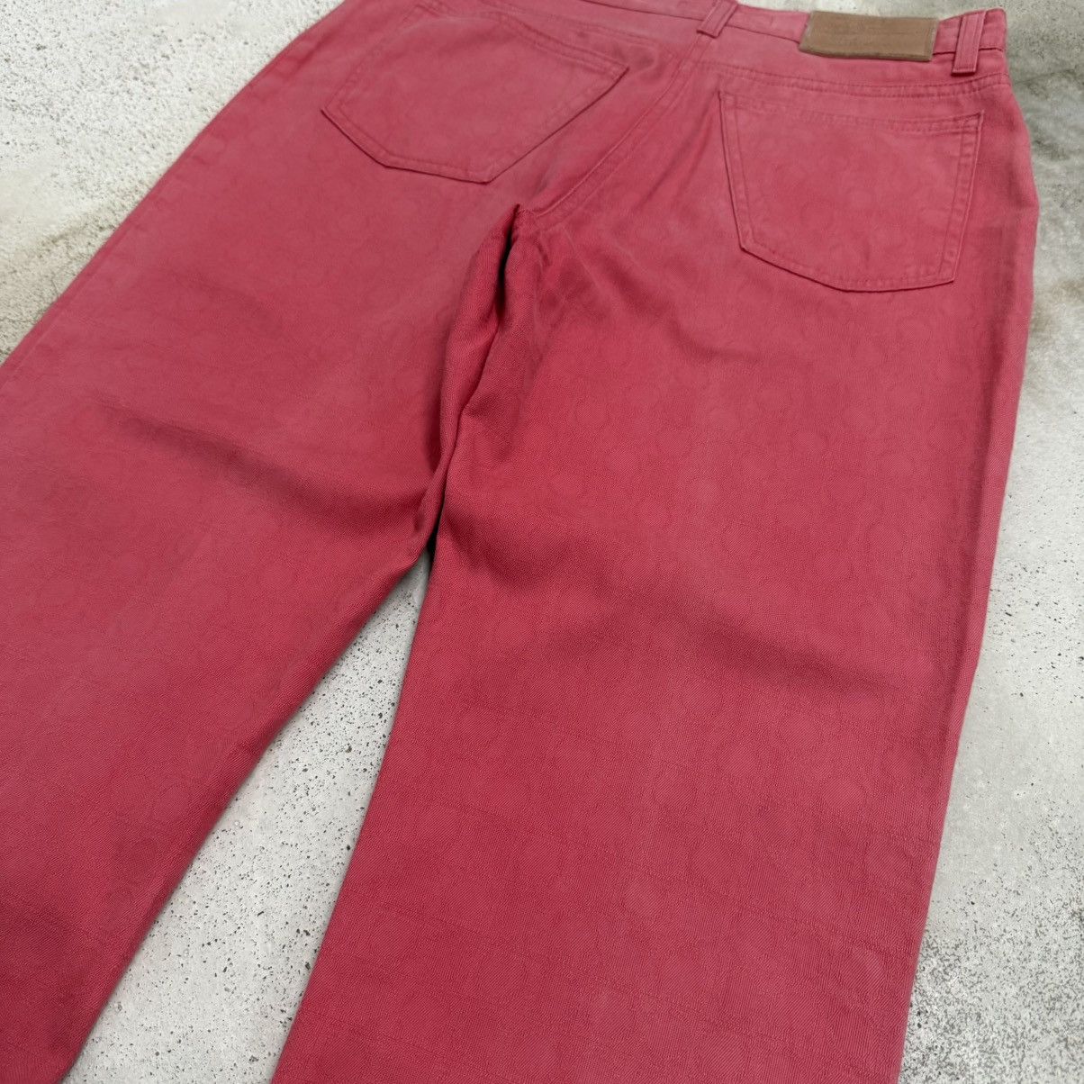 Salvatore Ferragamo Vintage Salvatore Ferragamo Faded Monogram Denim Pants Size US 29 - 11 Thumbnail