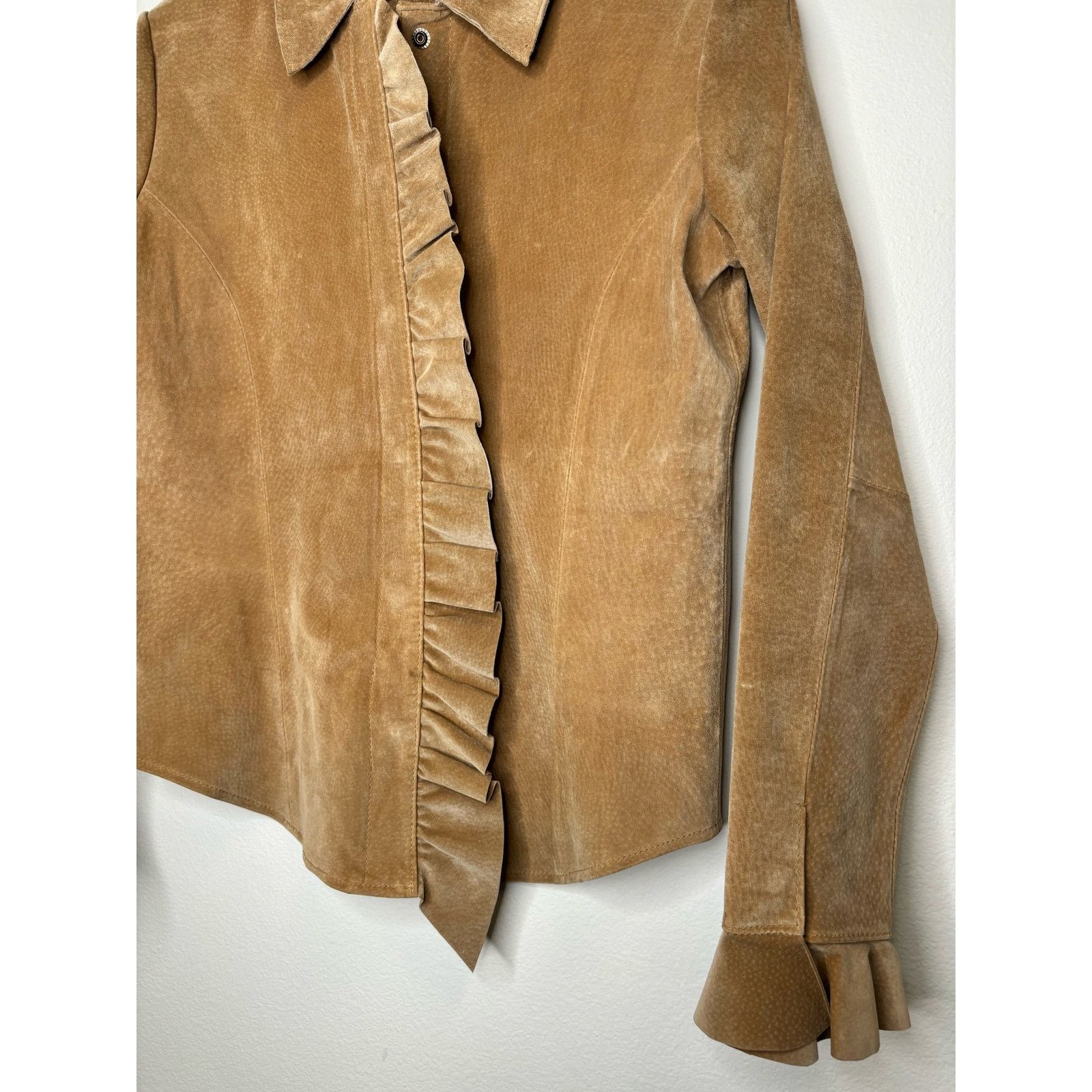 Vintage Margaret Godfrey vintage suede jacket with ruffle detail￼ Size M / US 6-8 / IT 42-44 - 4 Thumbnail