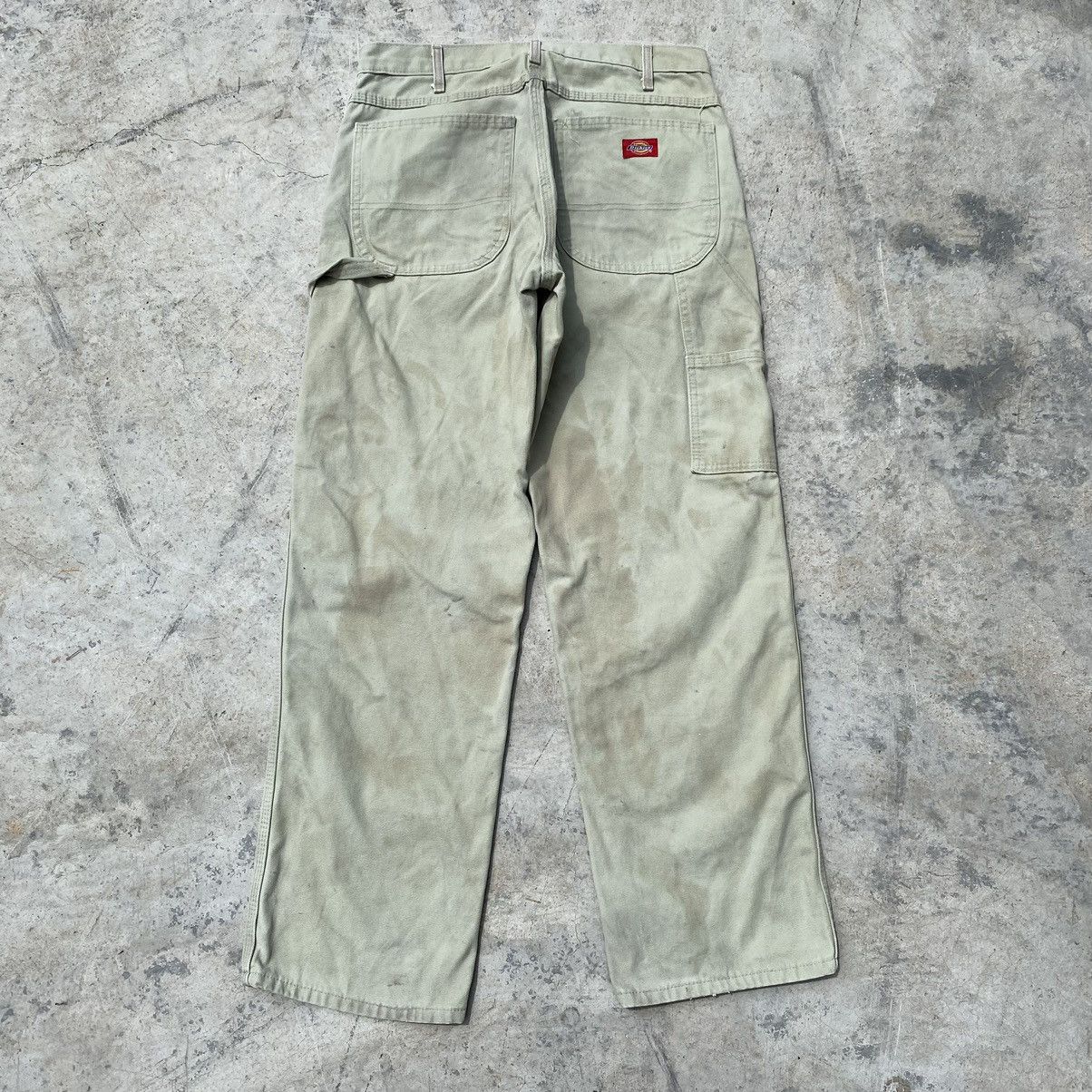 image of Carhartt x Dickies Crazy Vintage Y2K Dickies Baggy Faded Carpenter Pants Skater in Khaki (Size 31)