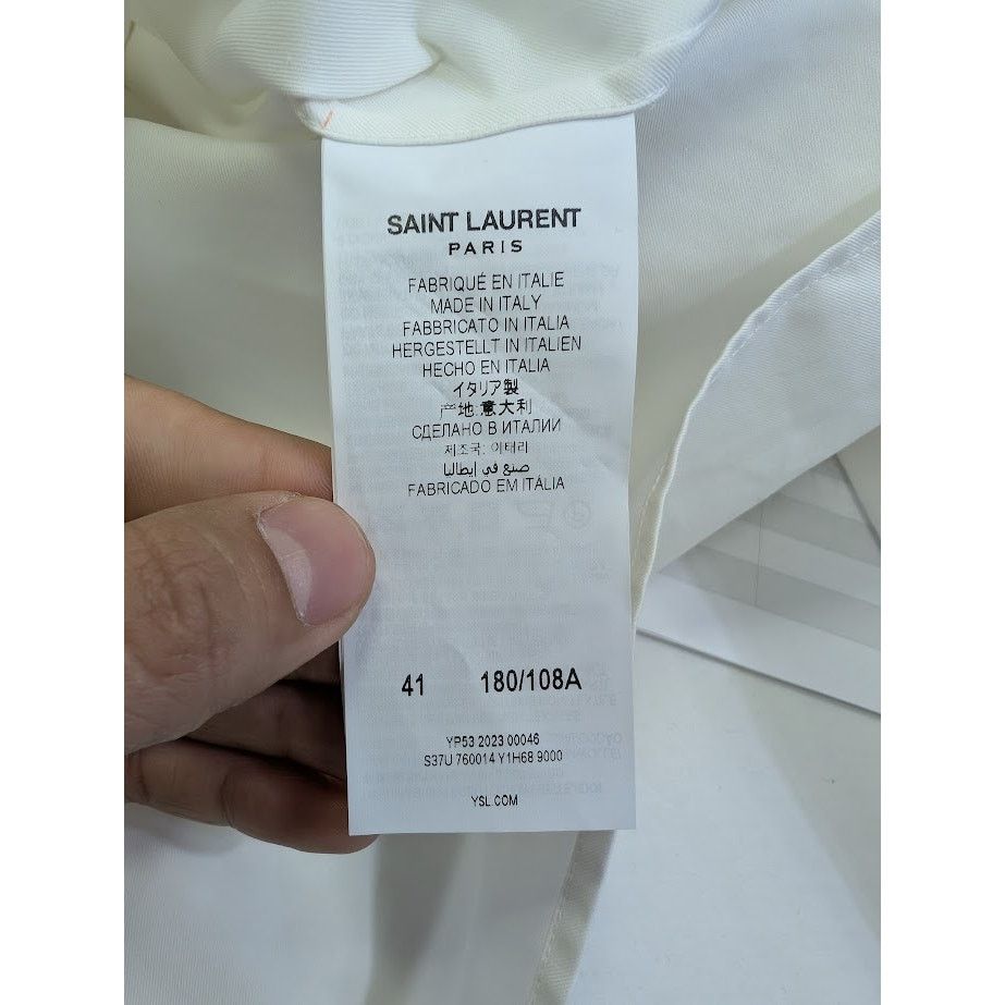 Saint Laurent Paris o1rshd1 Button Shirt in White Size US L / EU 52-54 / 3 - 13 Thumbnail