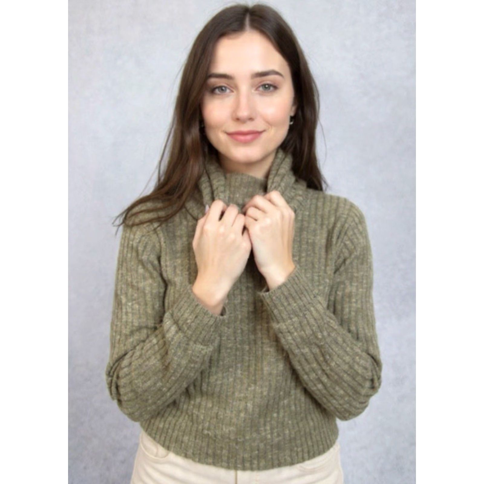Vintage BP Sweater Womens XL Green Ribbed Knit Cowl Neck Pullover quiet luxury old money Size XL / US 12-14 / IT 48-50 - 2 Thumbnail