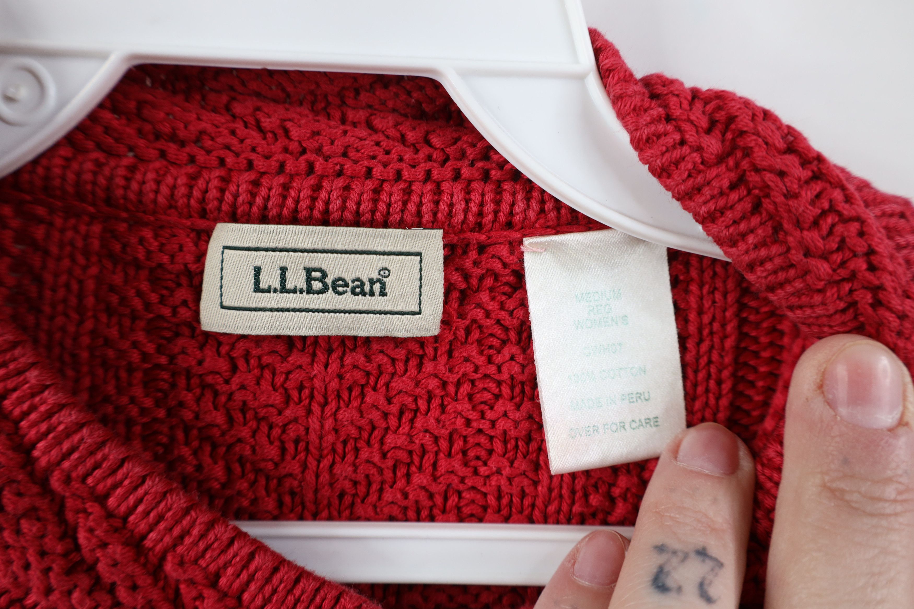 L.L. Bean Vintage LL Bean Snowflake Fisherman Knit Cardigan Sweater Size M / US 6-8 / IT 42-44 - 7 Thumbnail