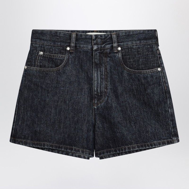 Fendi Dark Blue Denim Shorts