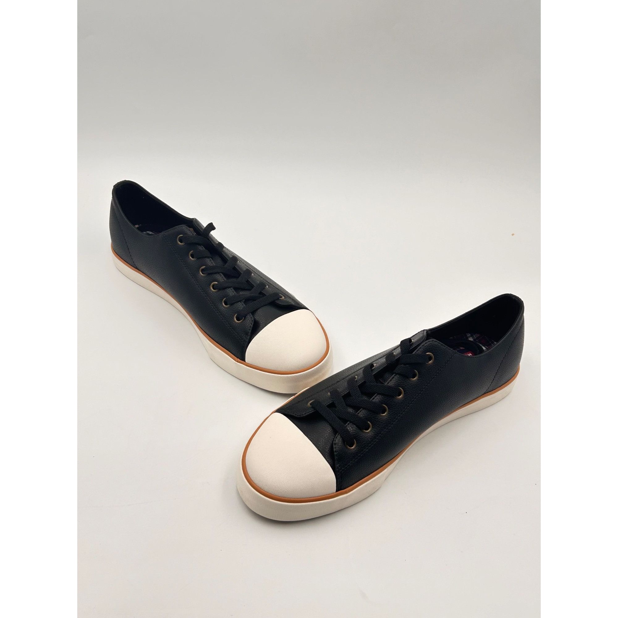 Ben Sherman Ben Sherman Black Leather Low Top Sneakers Men Lace Up Casua Size US 10.5 / EU 43-44 - 3 Thumbnail