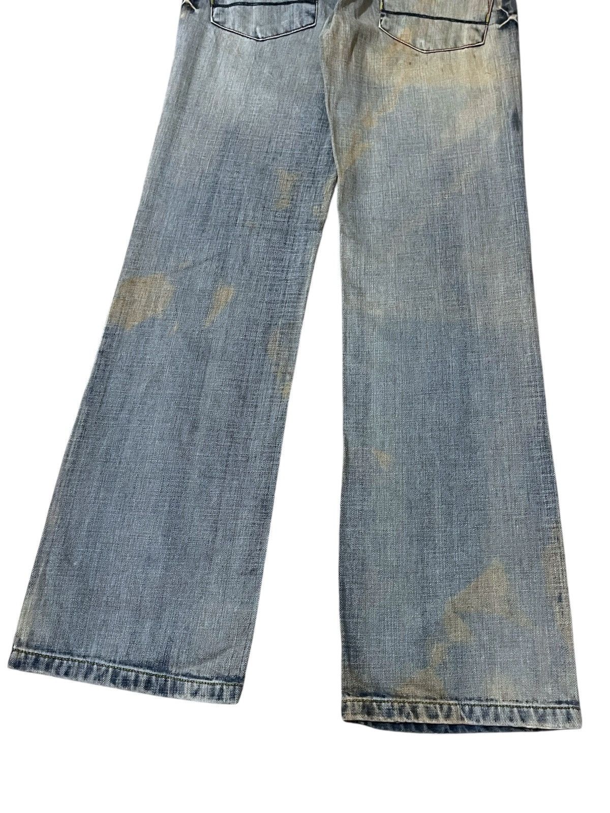 GOSTAR DE FUGA FLARED💥 GAZOZ Web Dirted Style Rebel Denim Washed Size US 31 - 13 Thumbnail