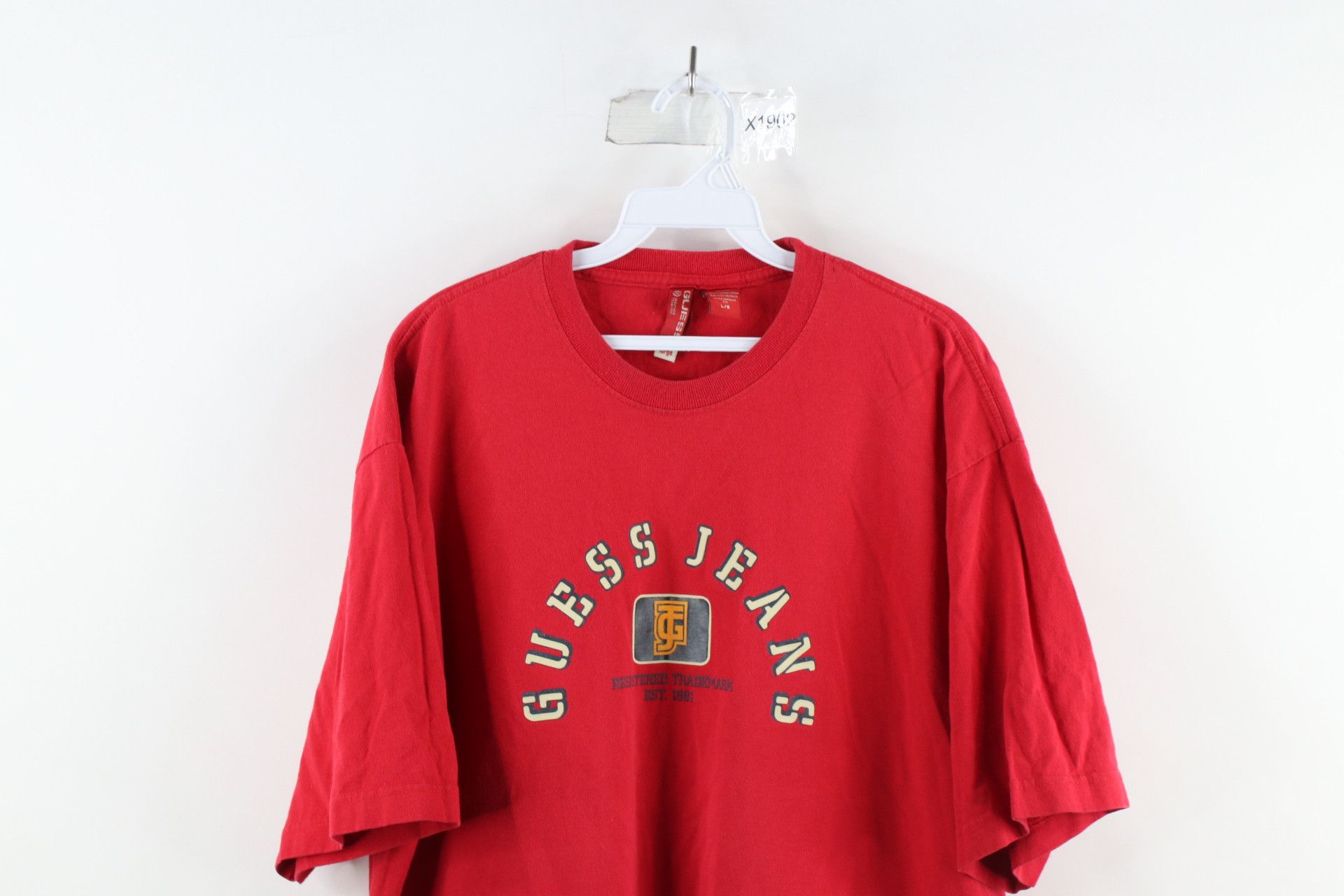 Guess Vintage Y2K Guess Jeans Out Baggy Fit T-Shirt Red Cotton Size US L / EU 52-54 / 3 - 2 Thumbnail