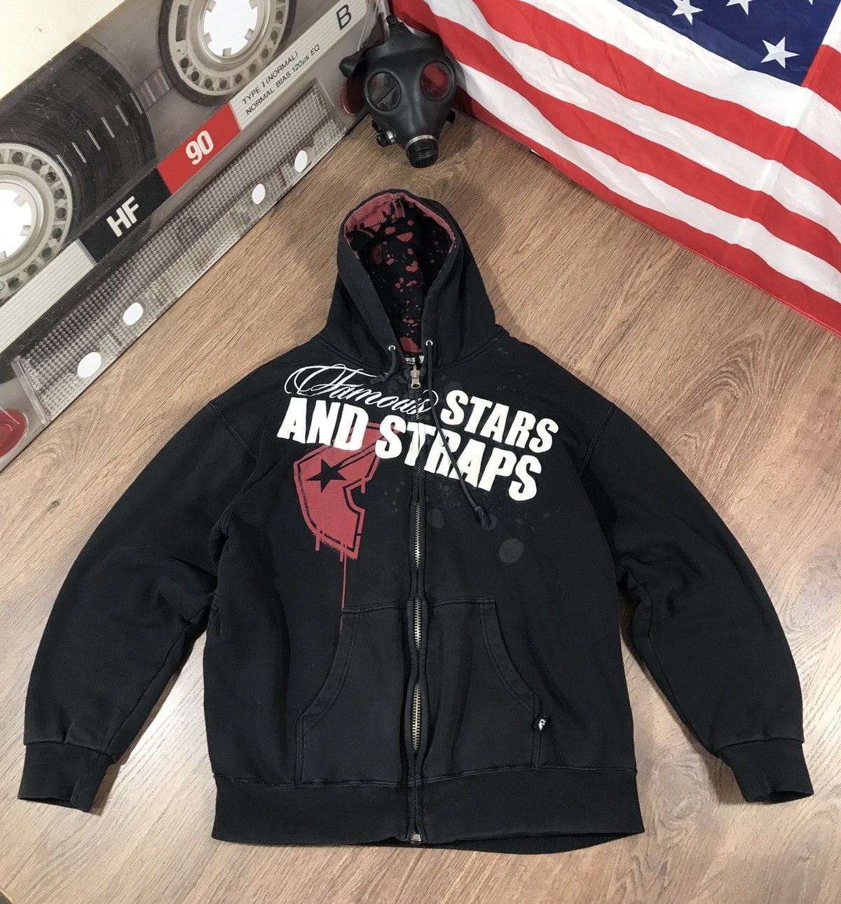 Famous Stars And Straps × Rap Tees × Vintage Vintage Rare Famous Stars & Straps Zip Hoodie Size US XL / EU 56 / 4 - 1 Thumbnail