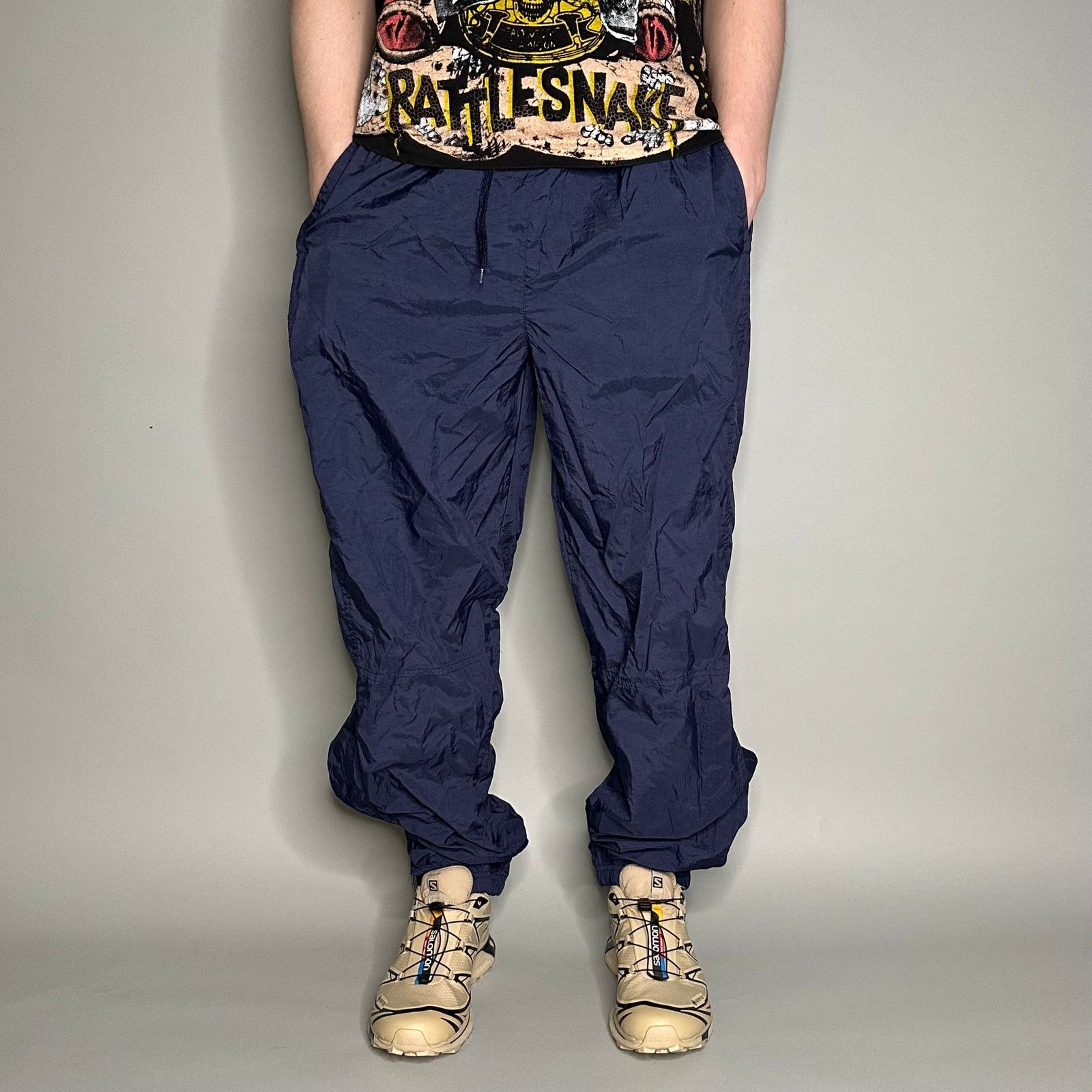 Reebok Vintage 90s Reebok Track Pants Mens XL Navy Blue Joggers Size US 36 / EU 52 - 2 Thumbnail