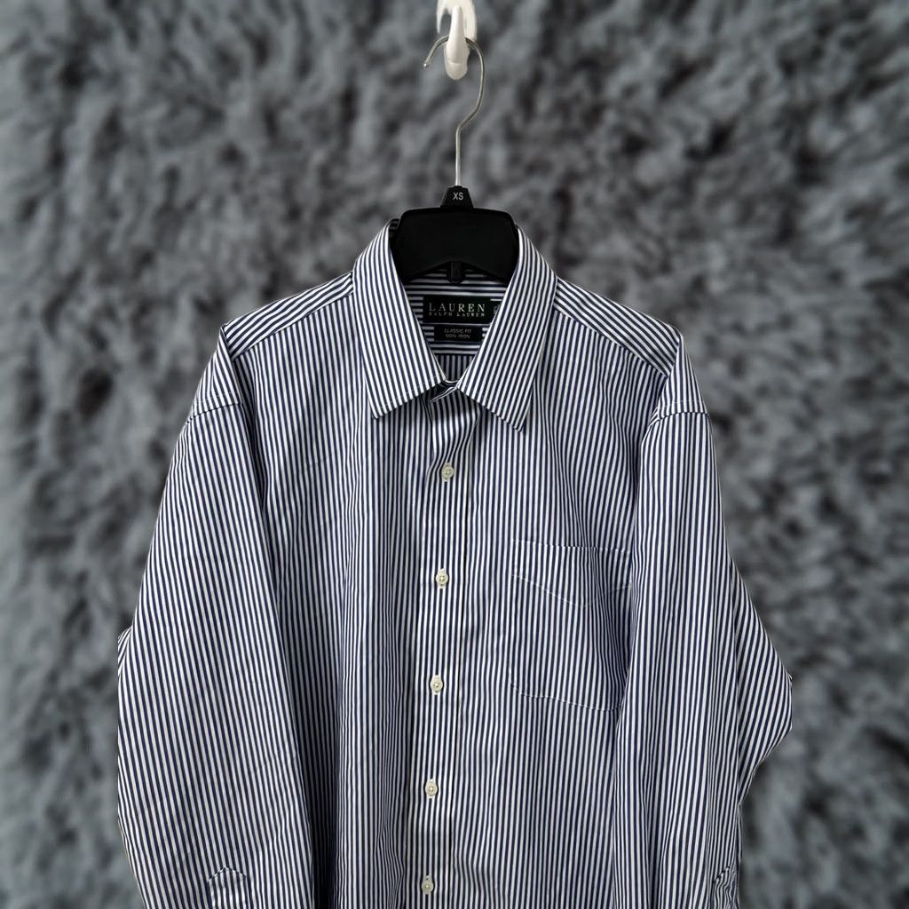 Ralph Lauren Lauren Ralph Lauren Shirt Men 16.5 Blue White Striped Classic Fit Non Iron L/S Size US XL / EU 56 / 4 - 1 Thumbnail