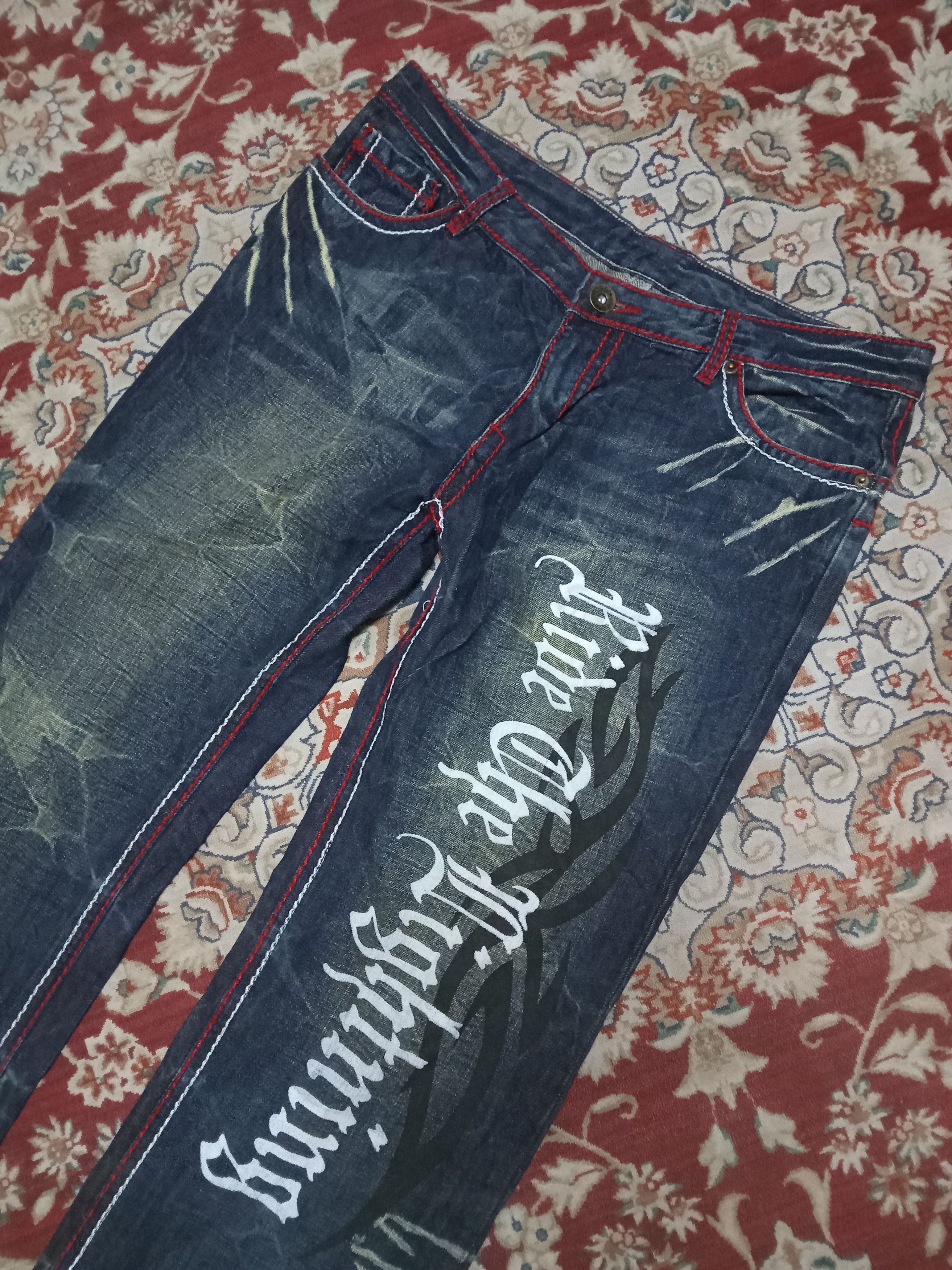 Japanese Brand Agate Label Ride The Lightning Rare Design Jeans Size US 34 / EU 50 - 6 Thumbnail