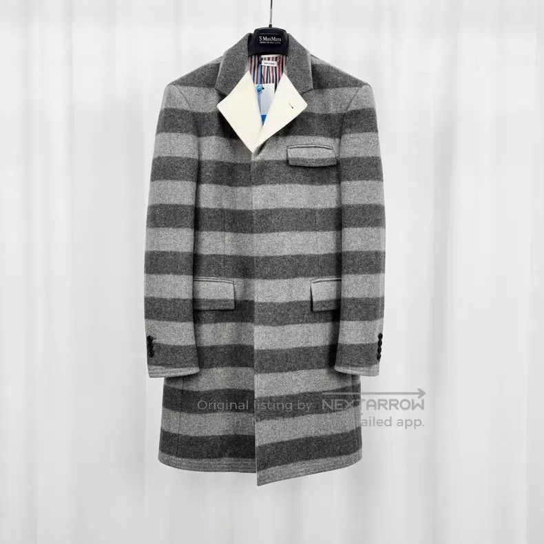 Thom Browne Thom Browne Wool Striped Shoulder Pad Coat Size US M / EU 48-50 / 2 - 1 Thumbnail