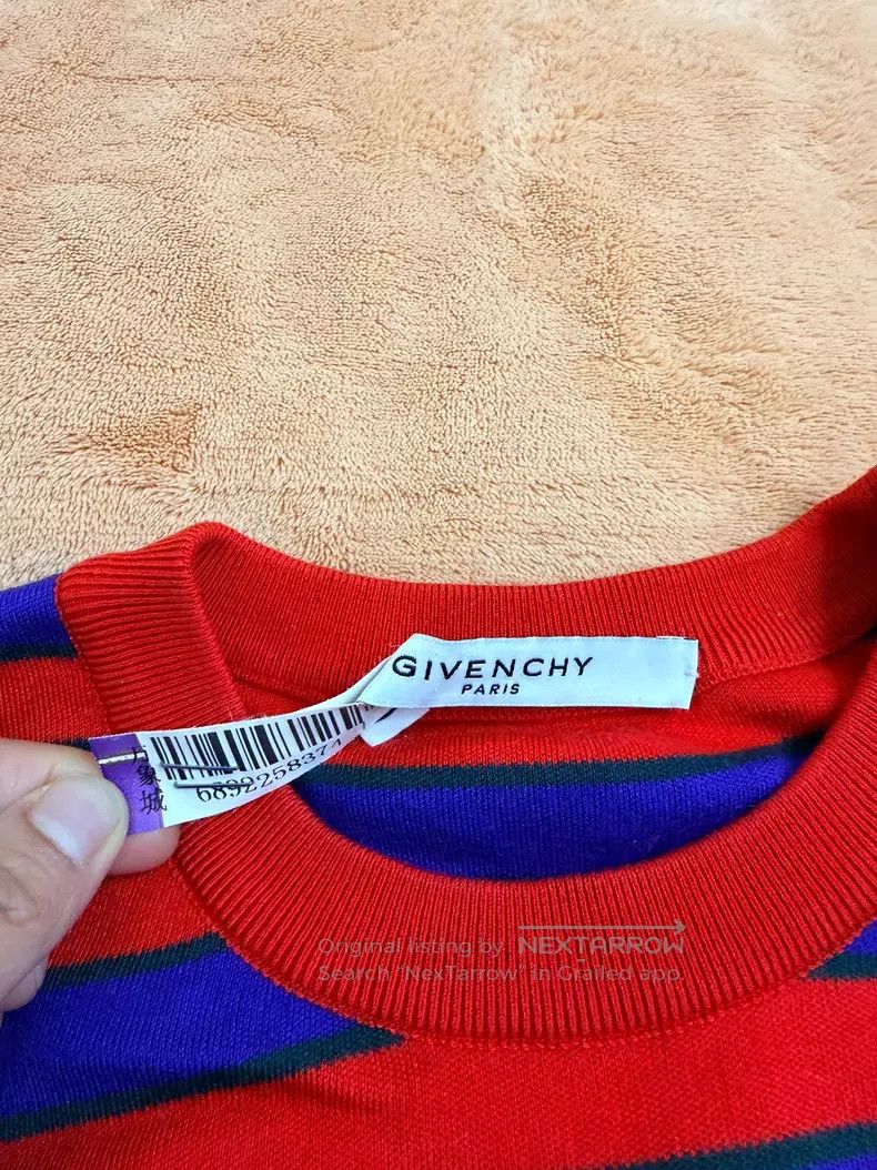 Givenchy Givenchy Red and Blue Striped Knit Sweater Size US XS / EU 42 / 0 - 3 Thumbnail