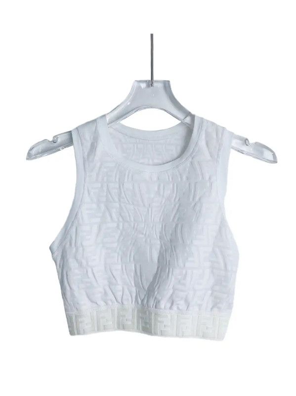 Fendi Fendi Women's White Nylon Crop Top 0089 Size S / US 4 / IT 40 - 1 Thumbnail