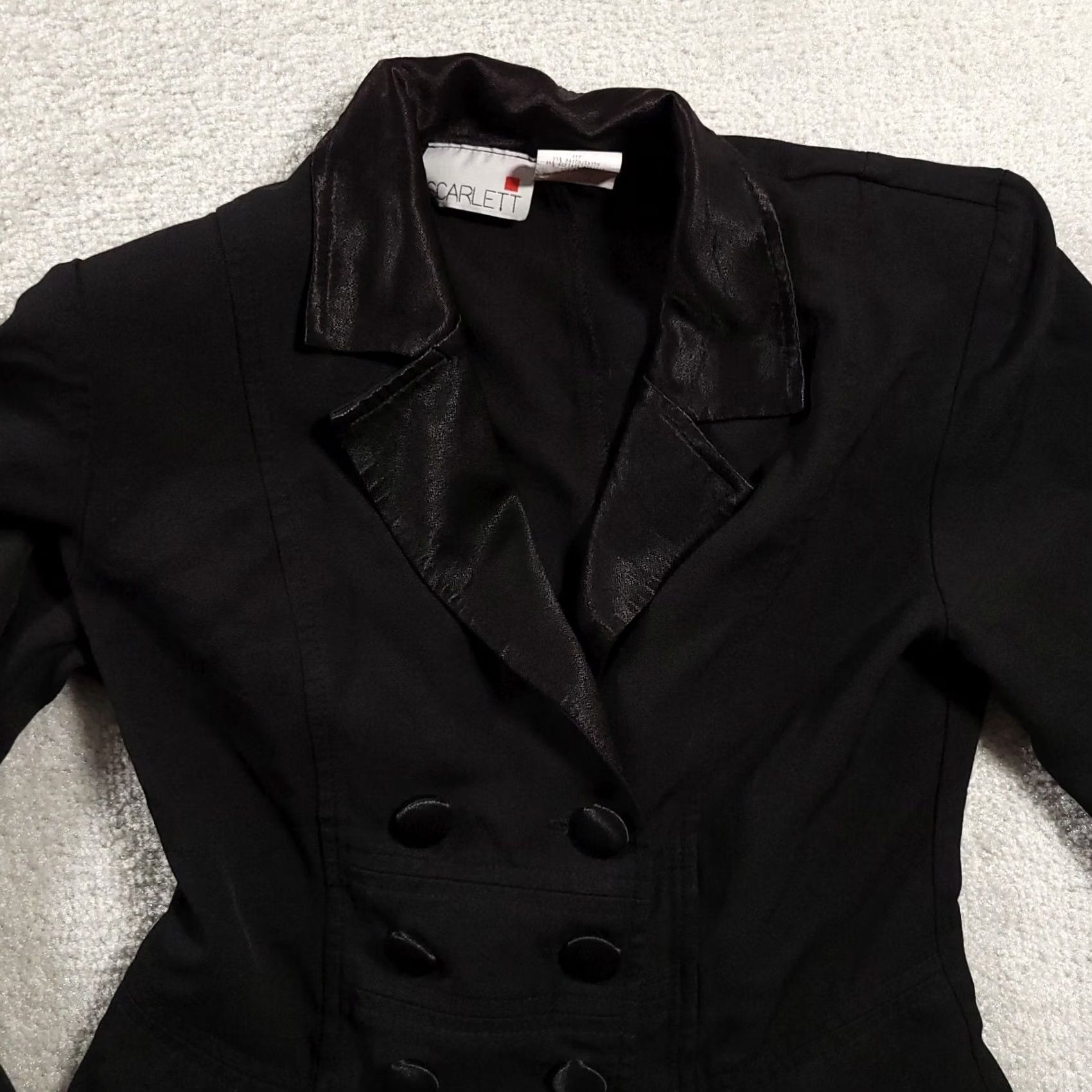 Vintage VINTAGE Blazer Jacket Cardigan Black Womens 3/4 Shoulder Pads USA Made Jacket Woman XS? Size XS / US 0-2 / IT 36-38 - 7 Thumbnail