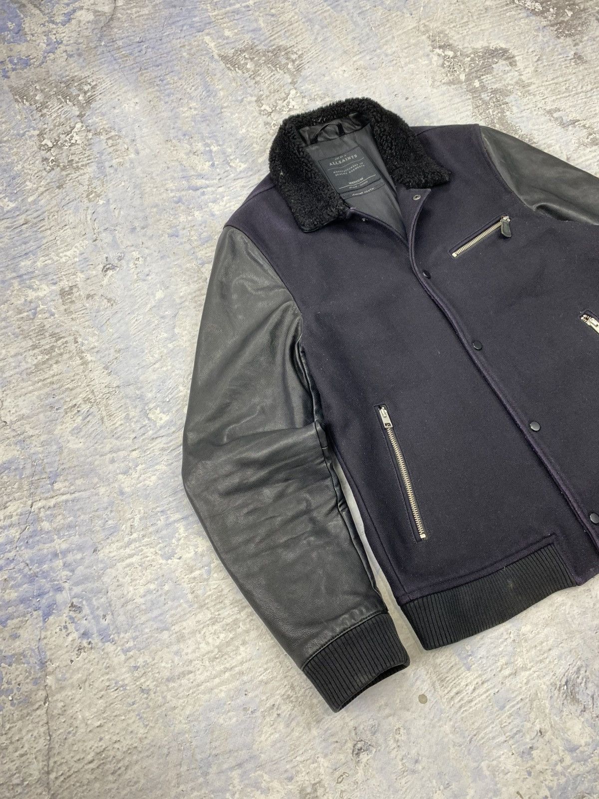 Allsaints Allsaints leather wool jacket bomber mens rare purple black Size US M / EU 48-50 / 2 - 6 Thumbnail
