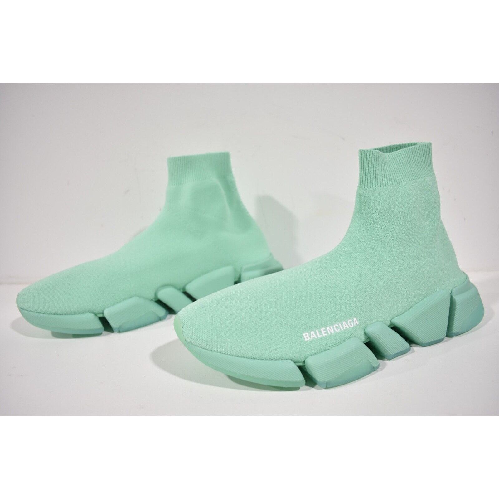 Balenciaga Balenciaga Mens Speed 2.0 Sock Mint Green High Top Size US 12 / EU 45 - 10 Thumbnail