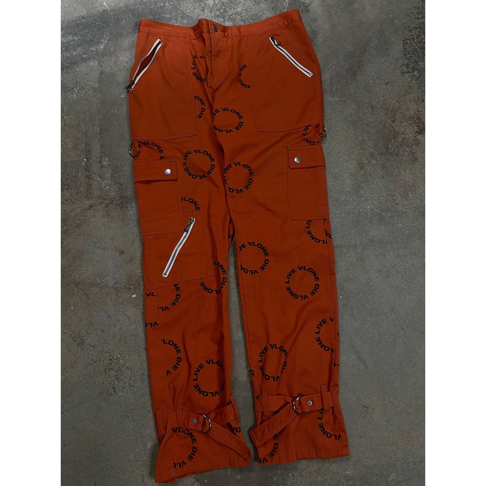 Vlone Vlone Orange Black All Over Cargo Pants Used XL Size US 36 / EU 52 - 2 Thumbnail