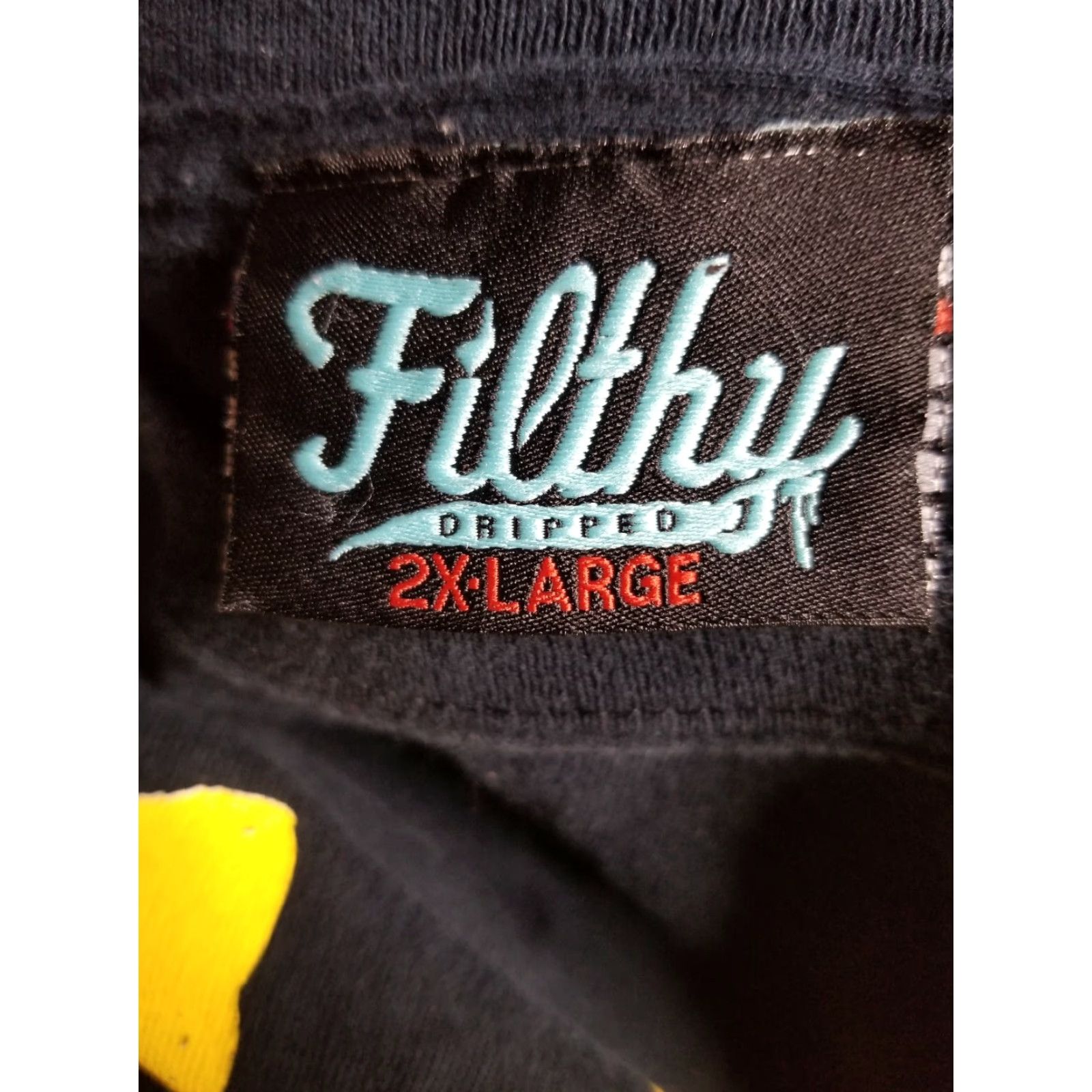 Vintage VINTAGE Filthy Rascal Dripped Baseball T-shirt FILTHY BY NATURE Mens 2XL Black Crew Neck Short Sleeve Graphic Tee 90s Baseball Style Mens Size US XXL / EU 58 / 5 - 5 Thumbnail