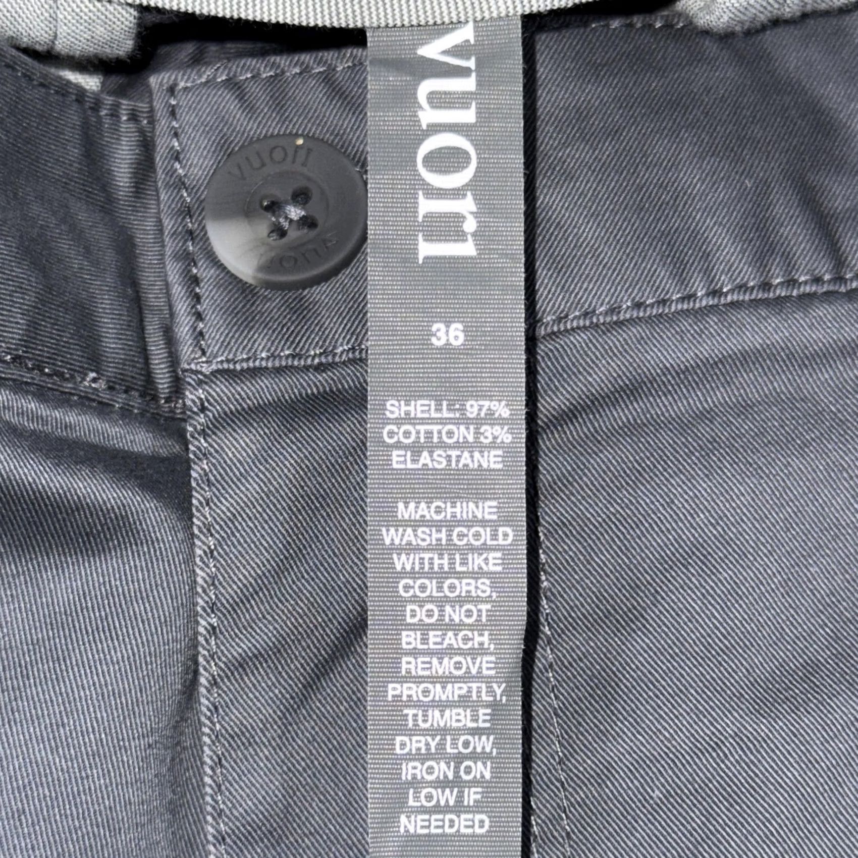 Vuori Vuori Pants Mens 36 Gray Chino Cotton Elastane Stretch Casual Golf Trousers Size US 36 / EU 52 - 5 Thumbnail