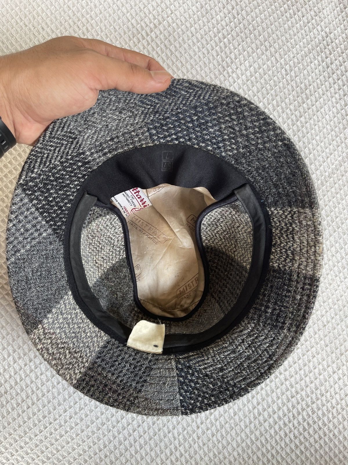 Harris Tweed Vintage 90s🔥HARRIS TWEED MISTRAL🔥Wool Hat Bucket Size L/57 Size ONE SIZE - 6 Thumbnail