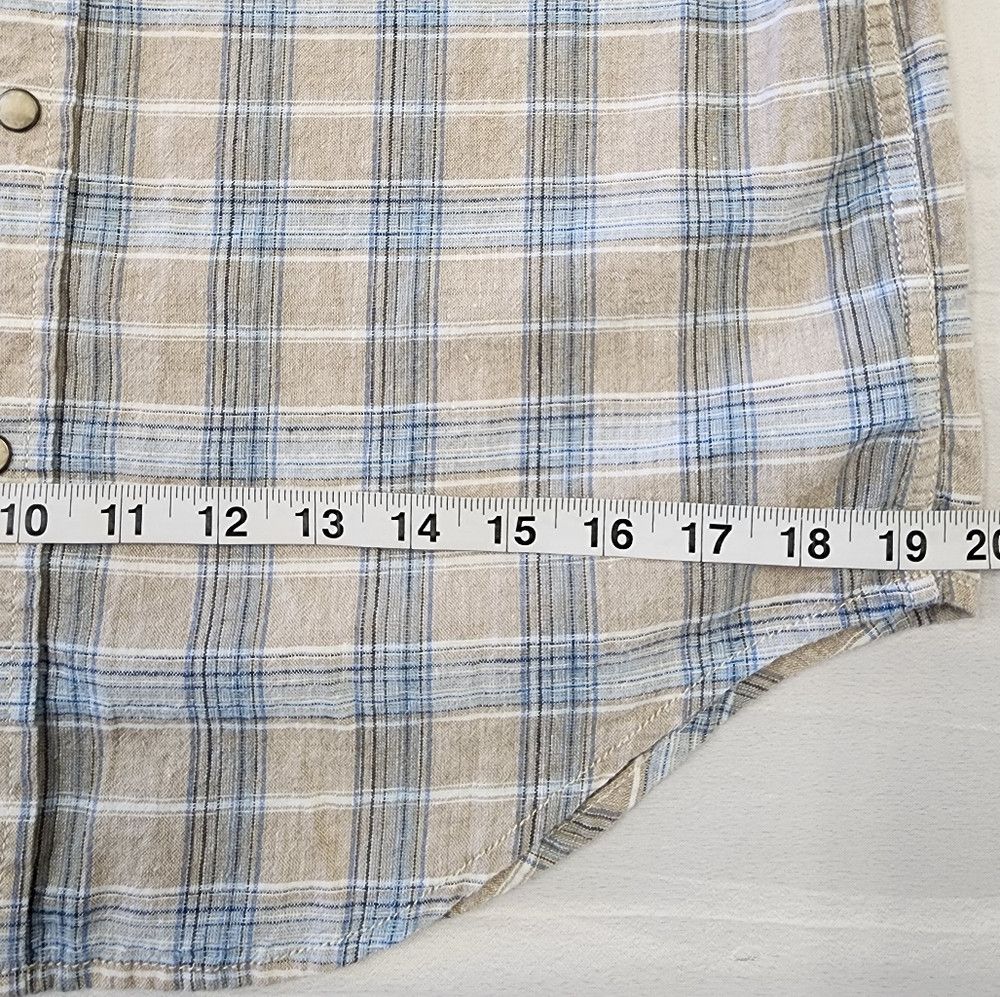 Lucky Brand LUCKY BRAND Tan Blue Plaid Shirt Western Yoke Pearl Size US S / EU 44-46 / 1 - 5 Thumbnail