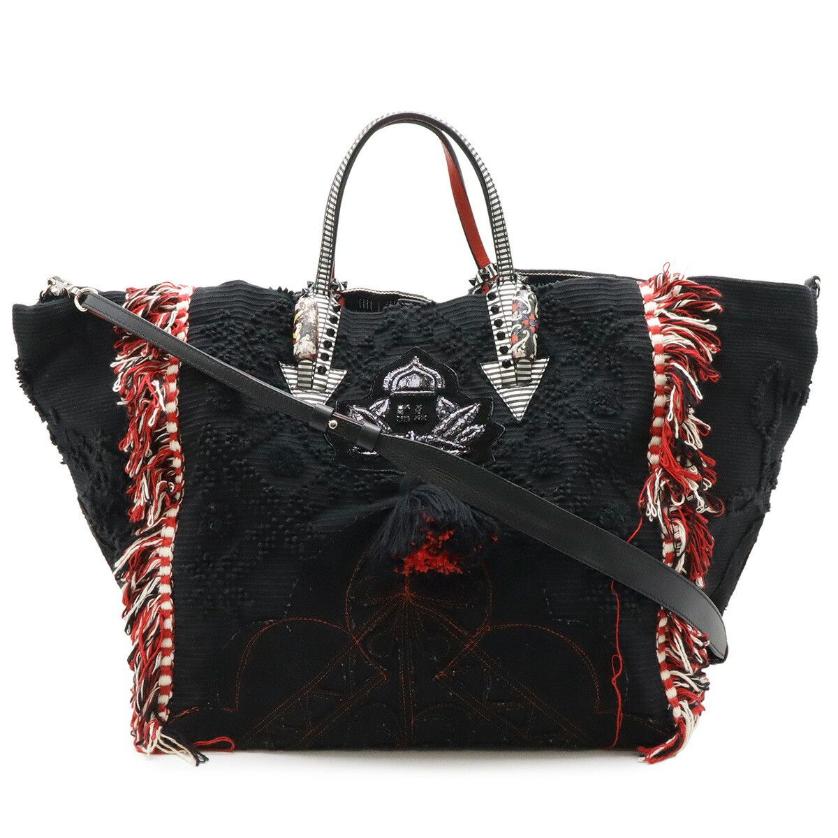 Christian Louboutin Christian Louboutin Christian Louboutin PORTUGABA Canvas Tote Bag Textile Tote Bag 395183 DUTY FREE for USA Size ONE SIZE - 1 Thumbnail