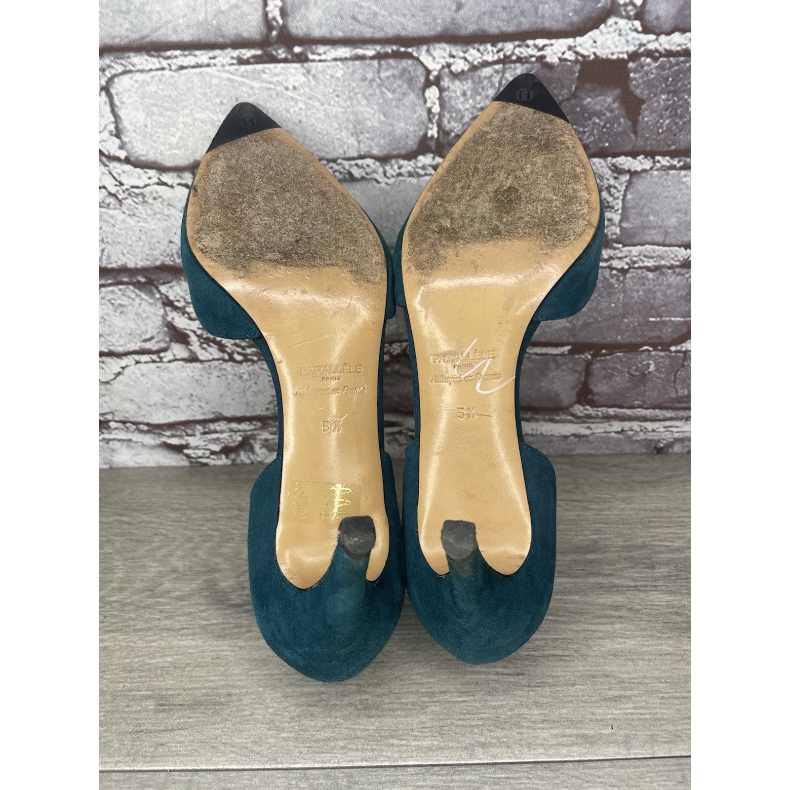 Other Parallele Blue Suede Leather Pointed Toe Stilettos Heels Wom Size US 7.5 / IT 37.5 - 19 Thumbnail