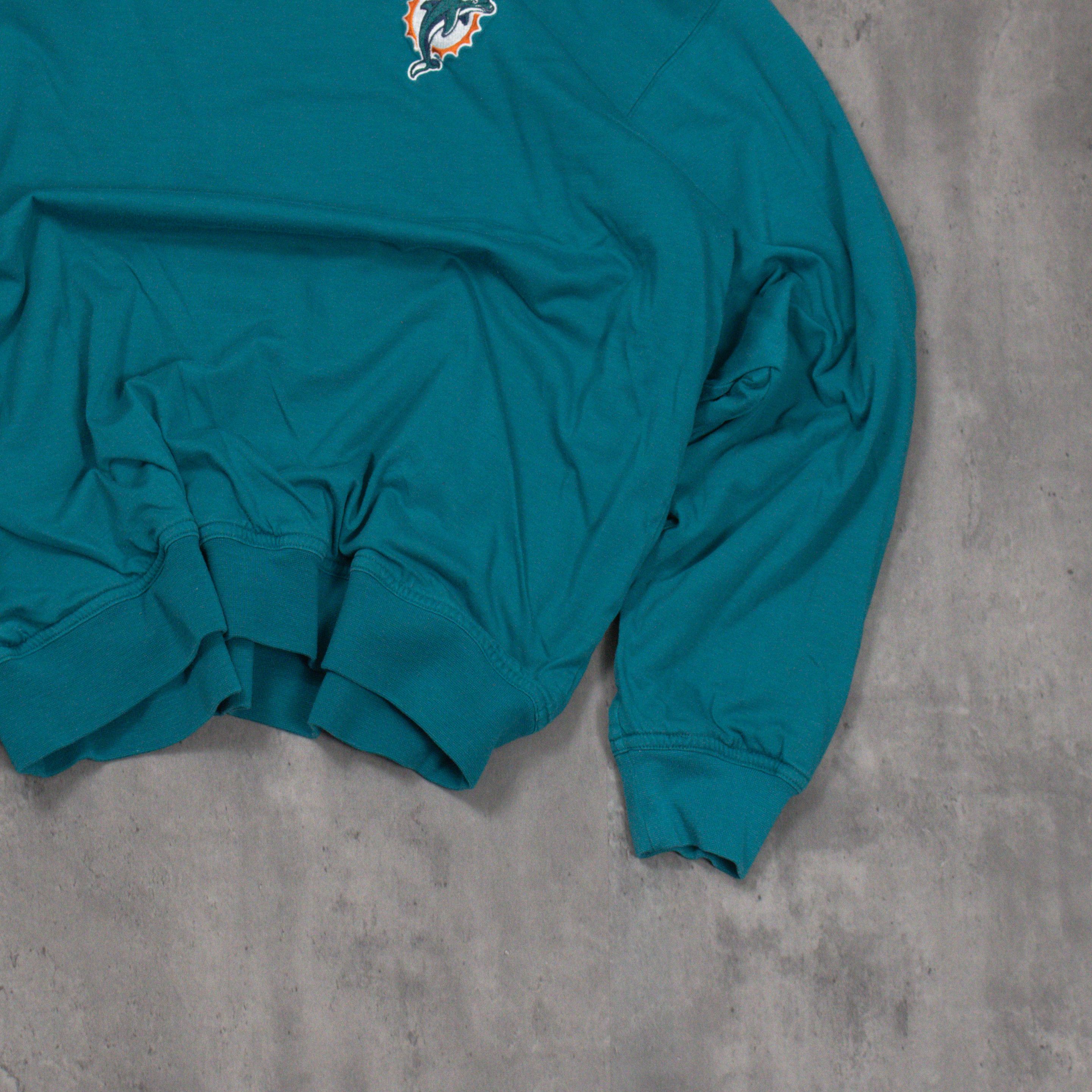 NFL 90's Miami Dolphin Double Sided Grey Teal Crewneck Sweater Size US XL / EU 56 / 4 - 9 Thumbnail